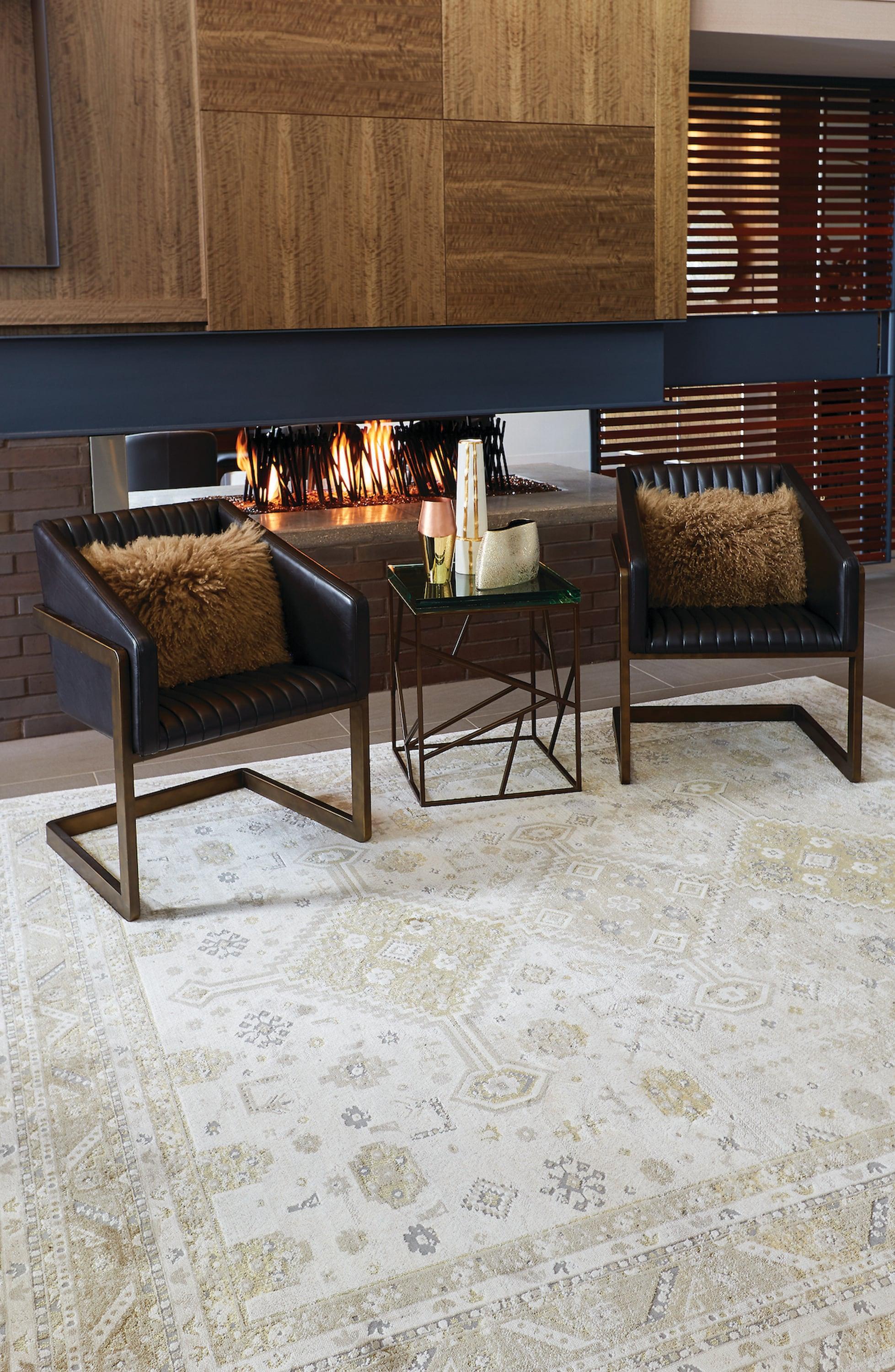 Aura Modern Persian Gold/Ivory Area Rug