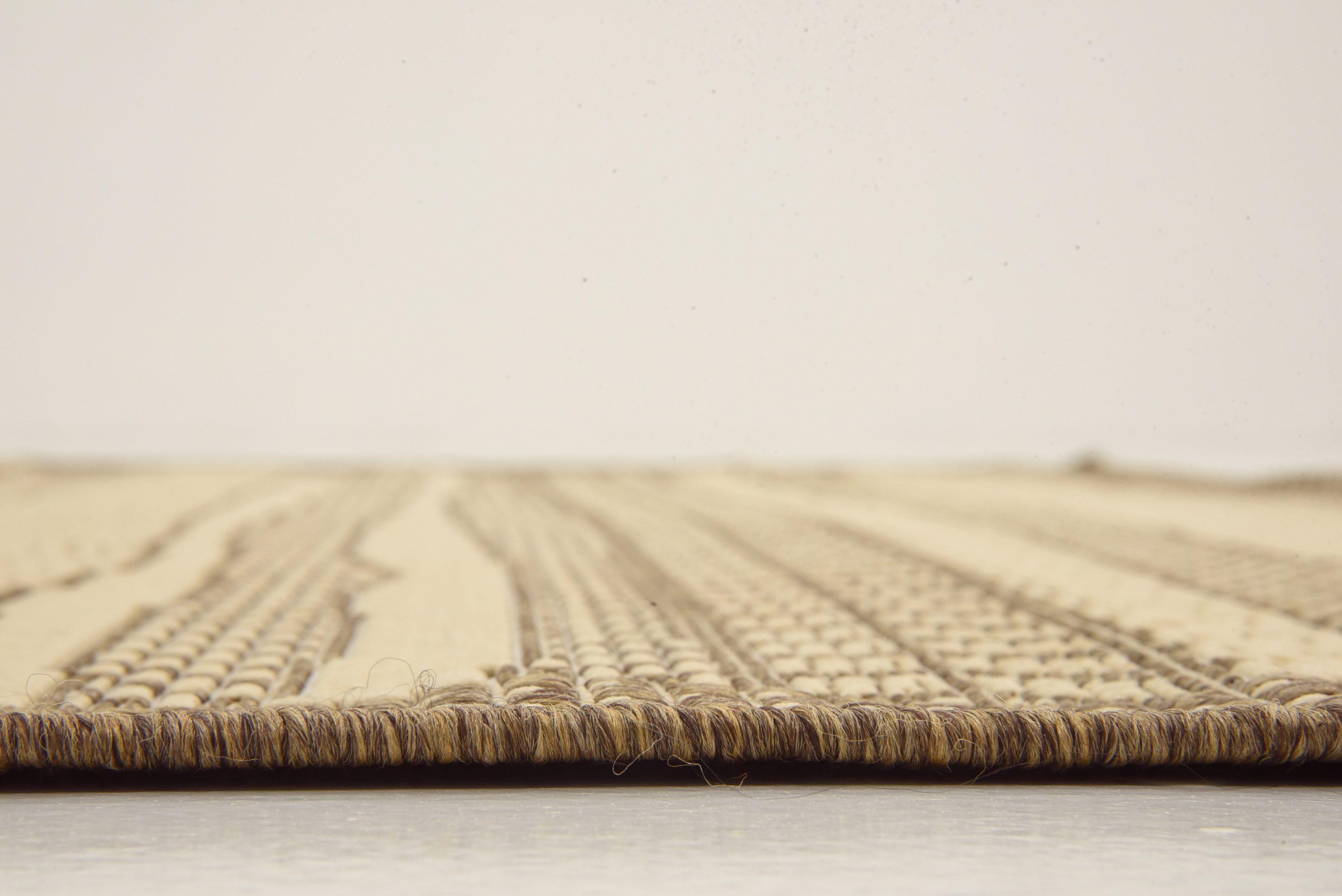 Unique Loom Lines Outdoor 5 x 8 (ft) Loomed Polypropylene Brown/Beige Rectangular Indoor/Outdoor Geometric French Country Area rug