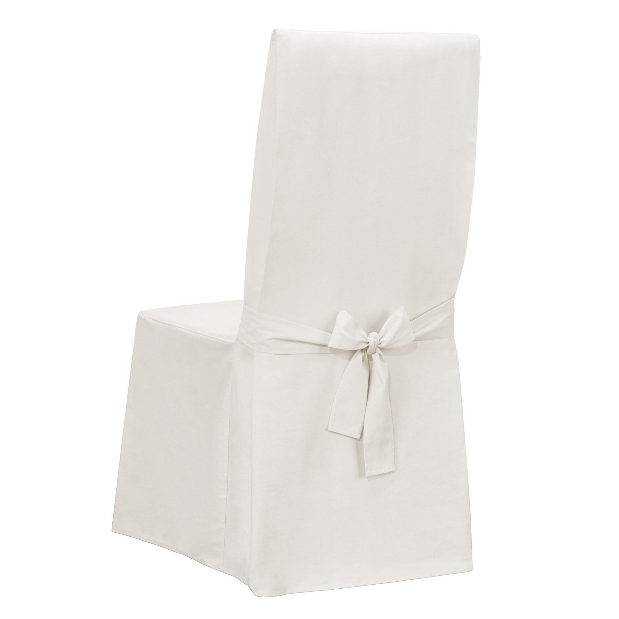 Cotton Box Cushion Dining Chair Slipcover