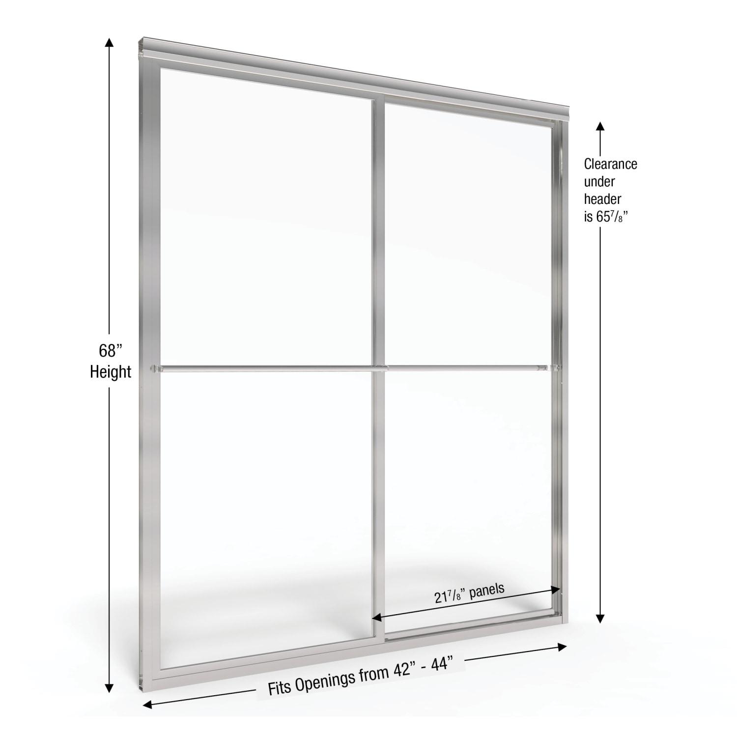 Deluxe 44" W x 68" H Frameless Shower Door
