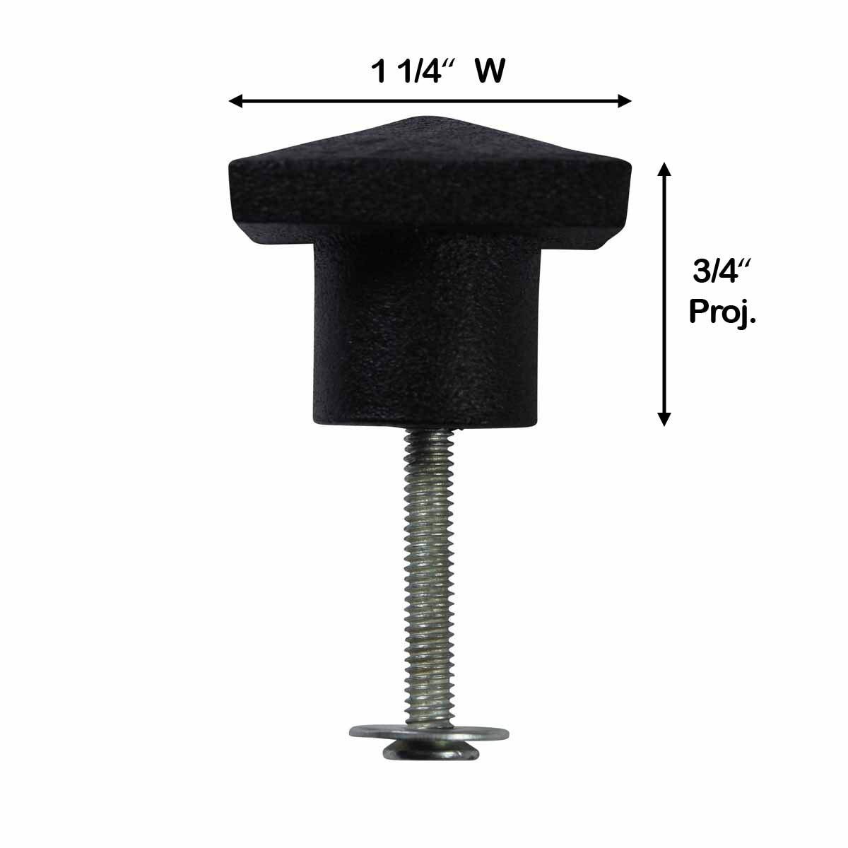The Renovators Supply Inc. Iron Cabinet Hardware Knob Pull Square Black 1 1/4" Renovators Supply (Set of 4)