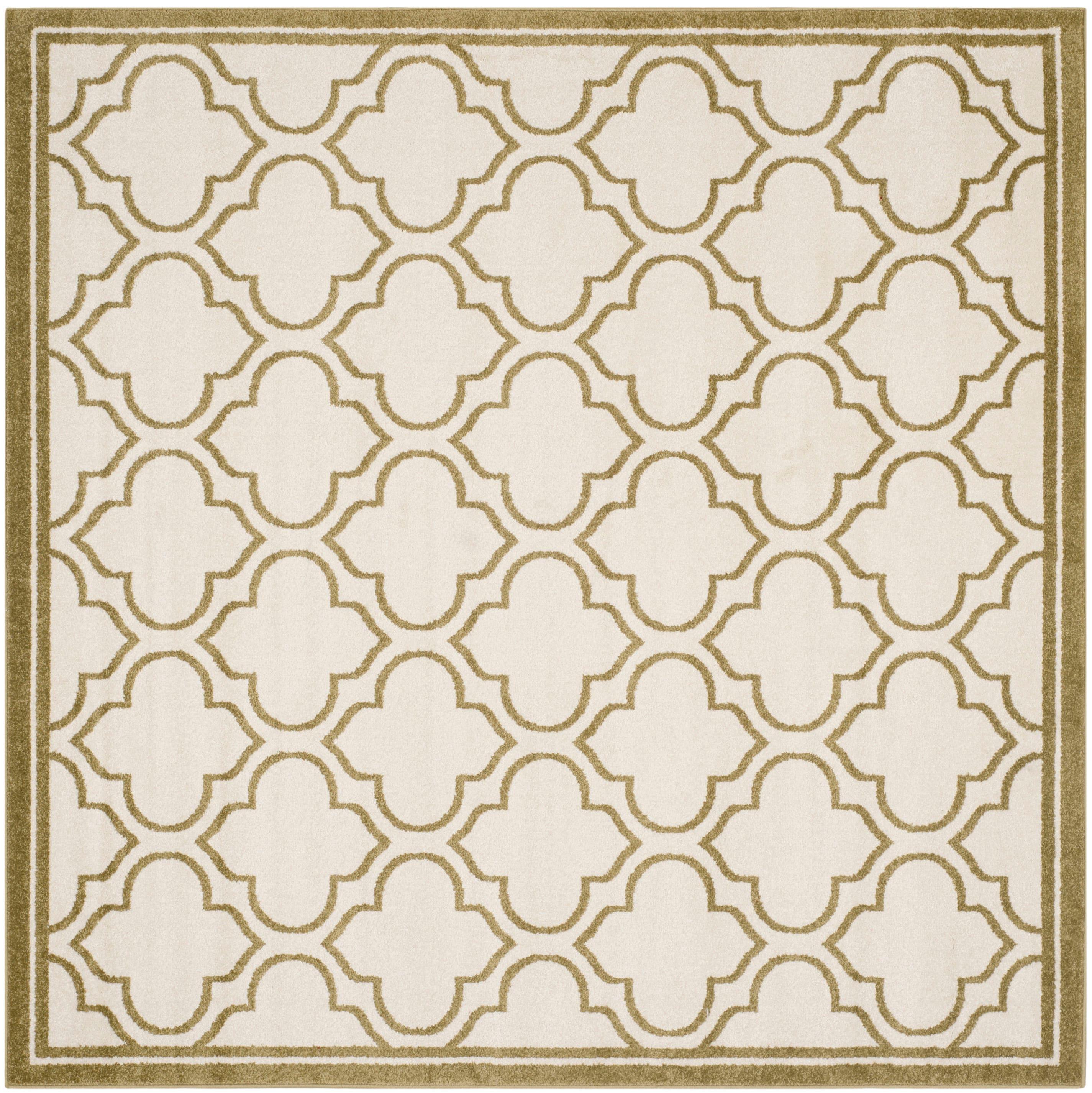 Amherst AMT412 Power Loomed Area Rug - Ivory/Light Green - 7'x7' - Safavieh.