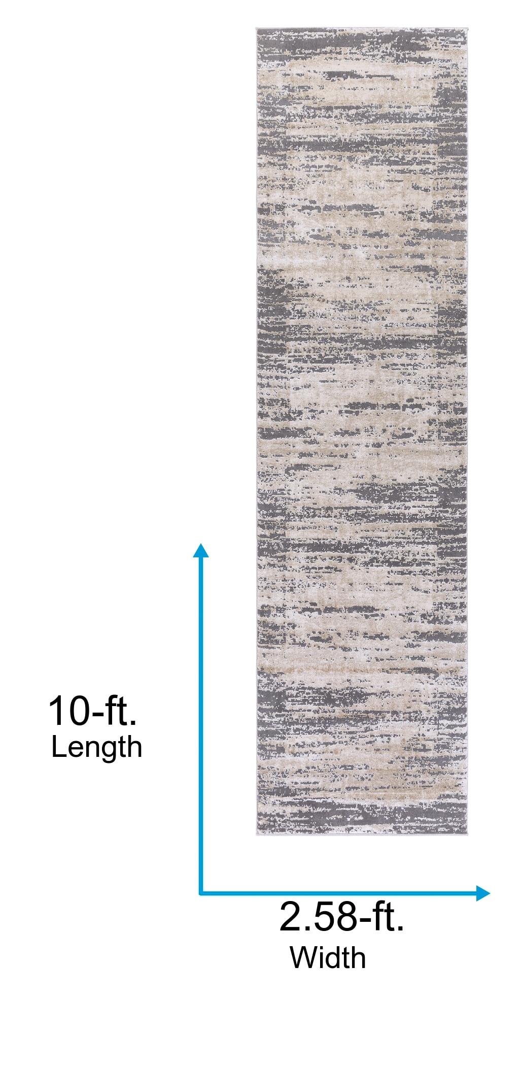 Reversible Gray Wool-Blend Easy Care 31x120 Rug