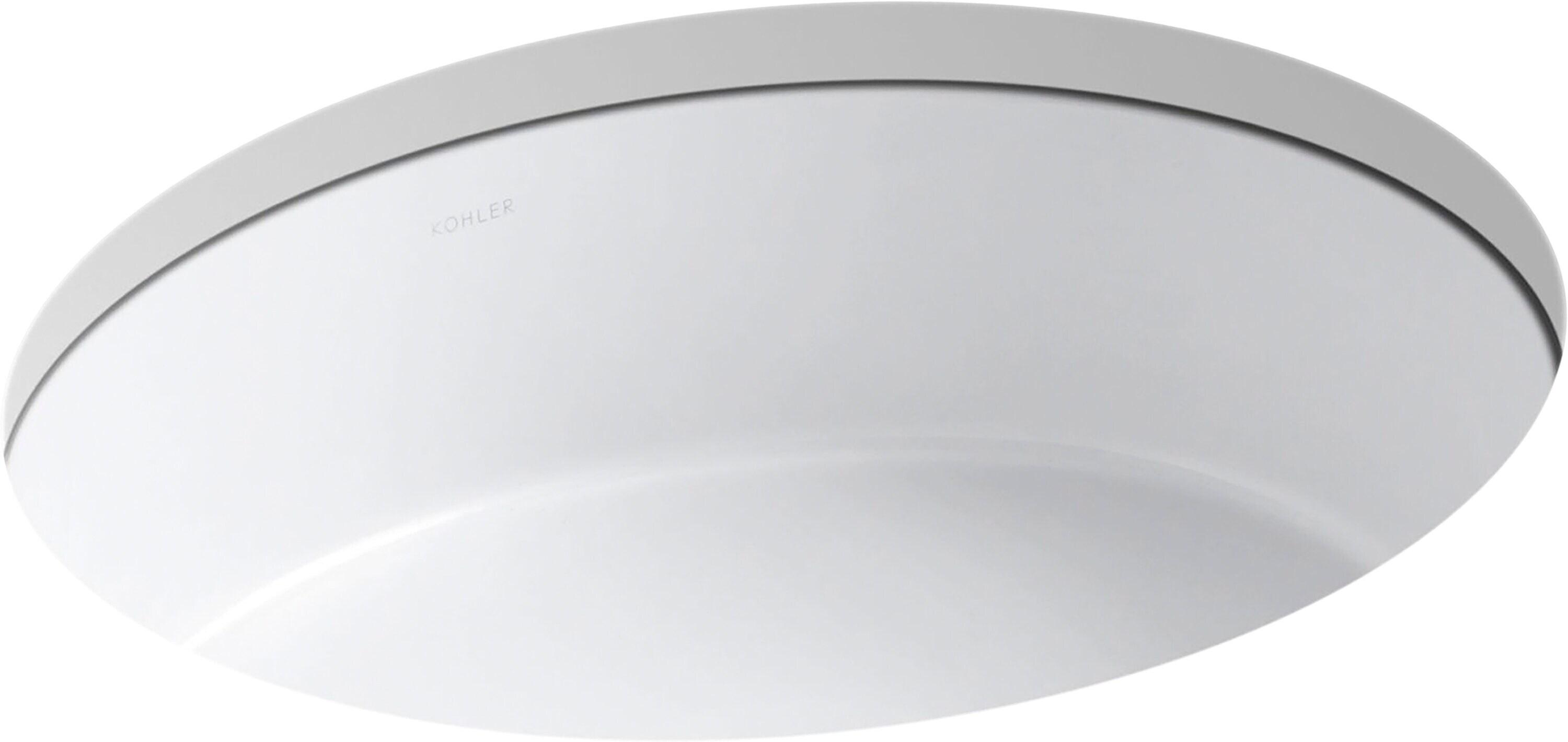 Verticyl Ceramic Oval Undermount Bathroom Sink with Overflow