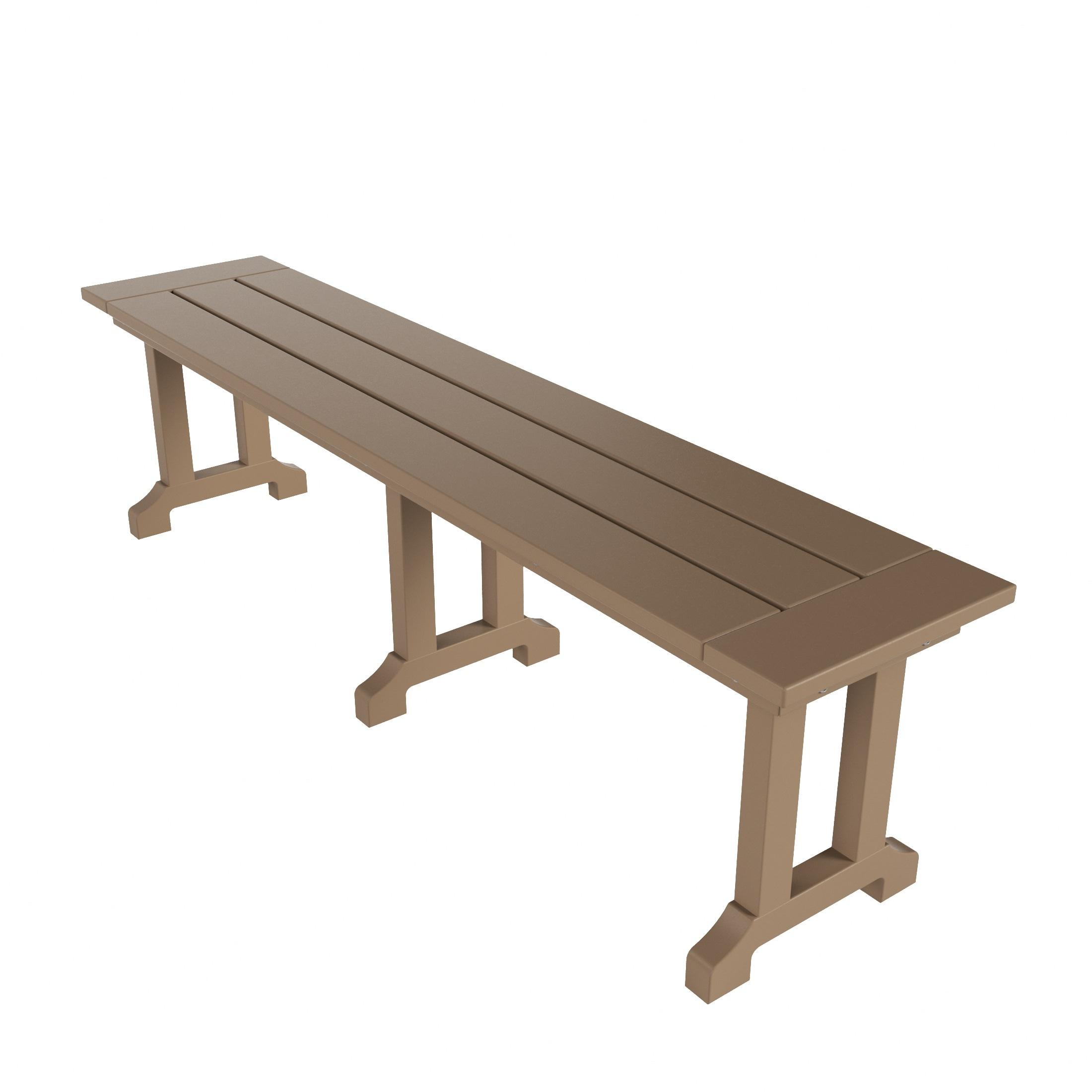 Polytrends  Laguna Hdpe All Weather Outdoor Patio 65" Bench Weathered Wood