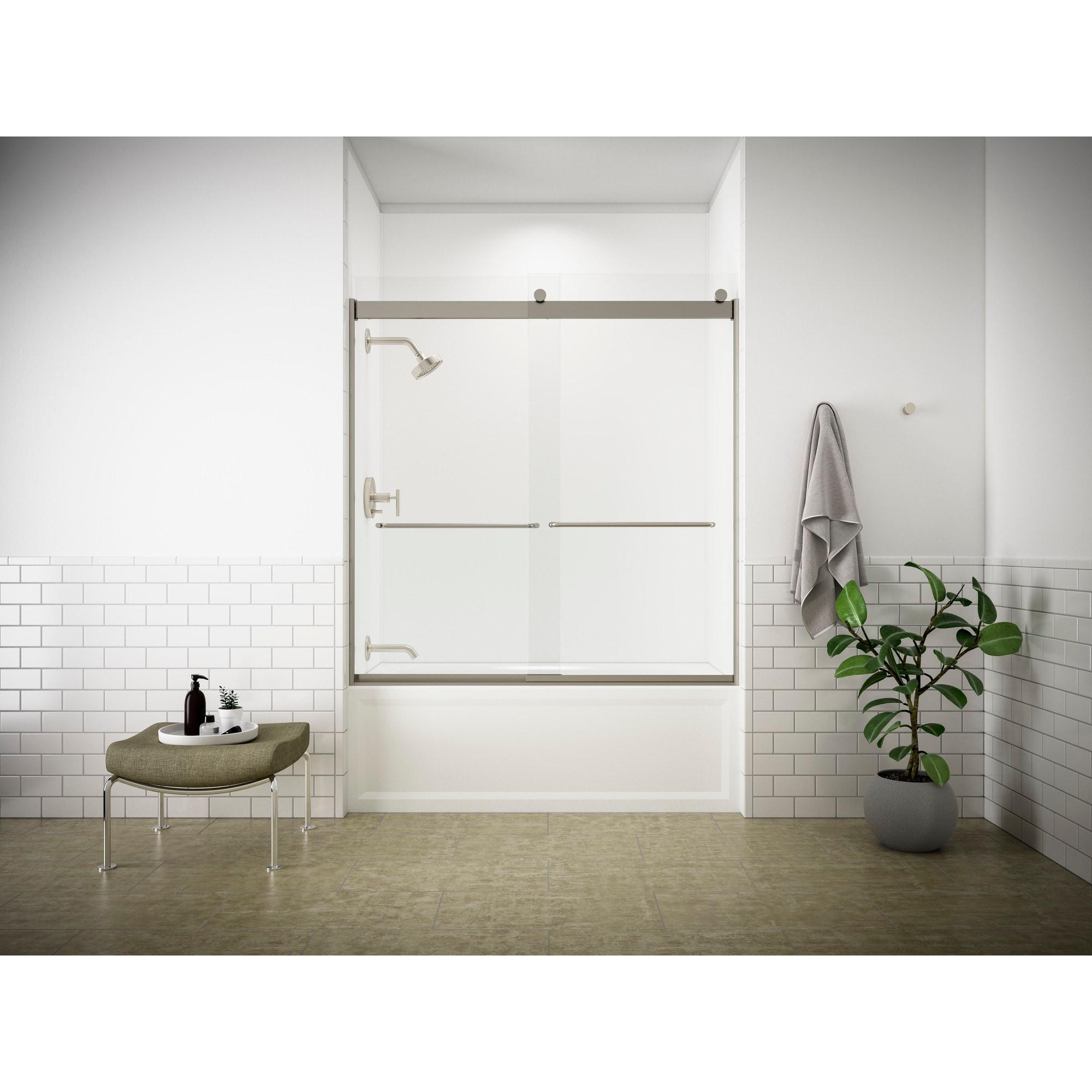Levity 59.63" x 59.75" Bypass Bath Door with CleanCoat® Technology