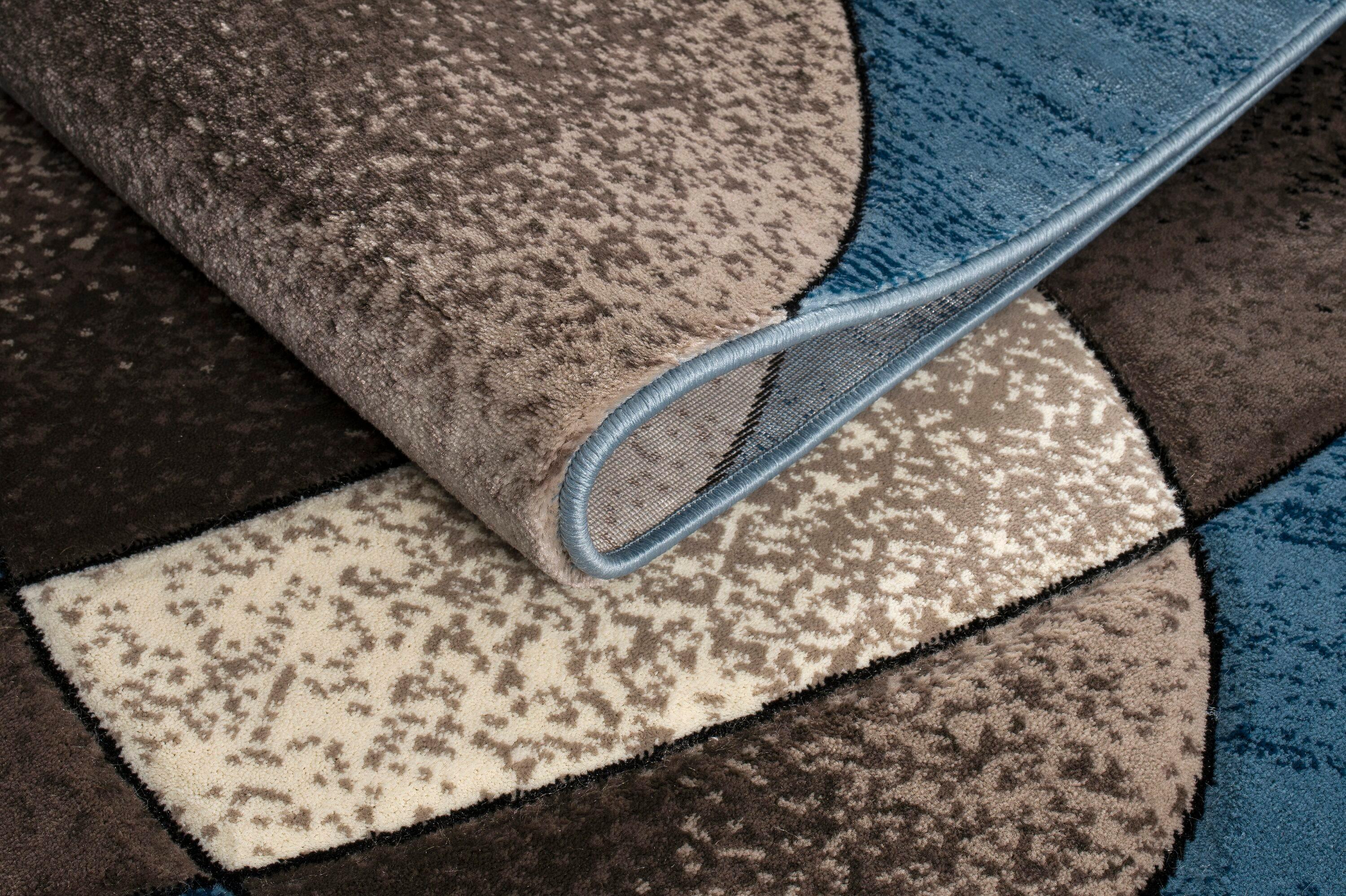 MDA Rug Imports Rhodes Collection Abstract Designed Area Rug Blue 2'5'' X 3'9'' 2' x 3' Living Room,Bedroom,Dining Room Rectangle