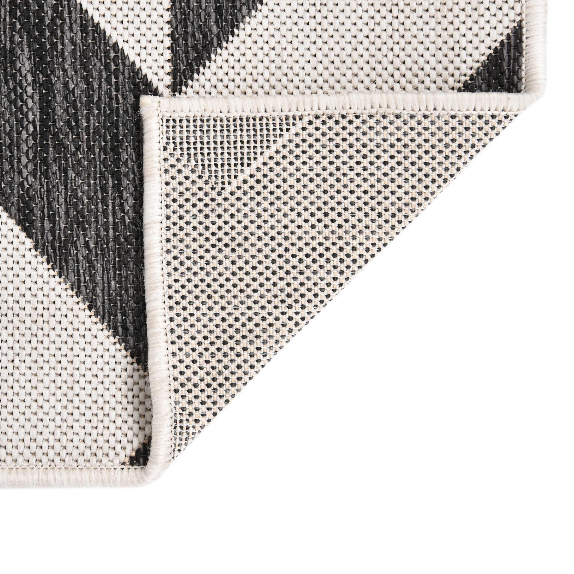 Rugs.com Jill Zarin Outdoor Collection Rug – 3' 3 x 5' 3 Charcoal Gray Flatweave Rug Perfect For Entryways, Kitchens, Breakfast Nooks, Accent Pieces