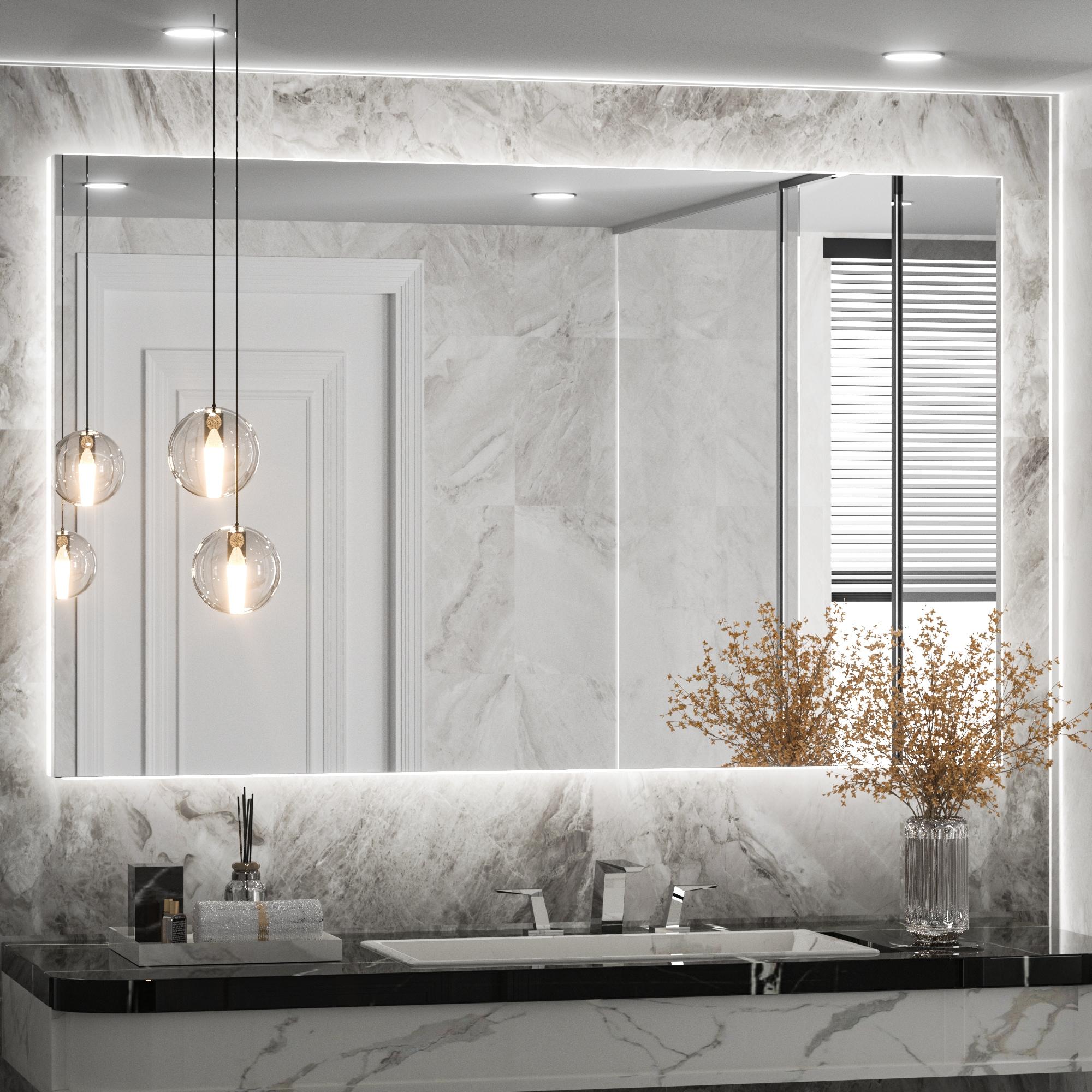 Ivy Bronx Keonjinn 40 X 24 In LED Bathroom Mirror With Lights, Adjustable 3 Color Lights, LED Vanity Mirror, Wall Mounted Anti-Fog Dimmable Mirror, UL Listed LED Driver, HD Tempered Glass(Horizontal/Vertical)