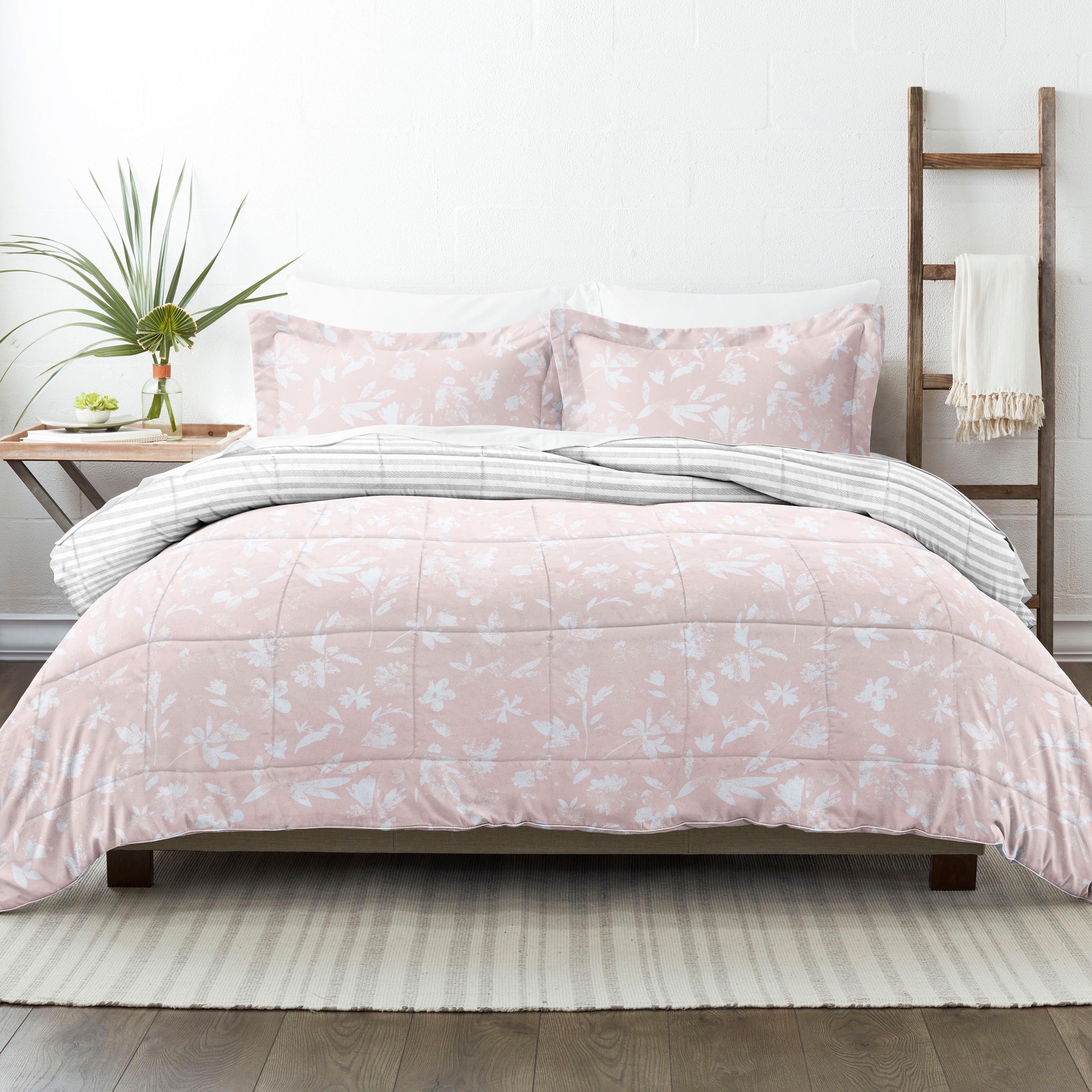 Becky Cameron Down Alternative Pressed Flowers Reversible Comforter Set