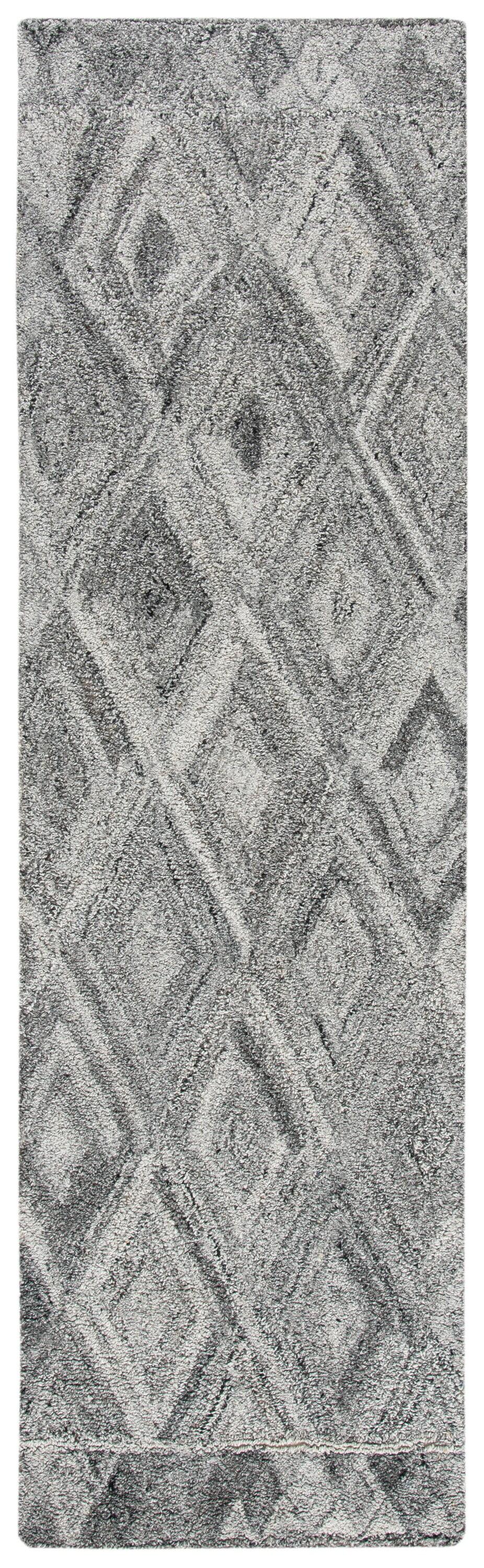 Abstract ABT618 Handmade Indoor Runner - Grey/Black - 2'-3"x8' - Safavieh