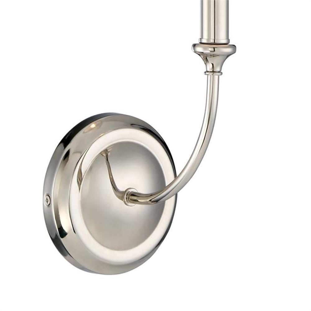 Sylvan Polished Nickel Dimmable Sconce with White Silk Shade