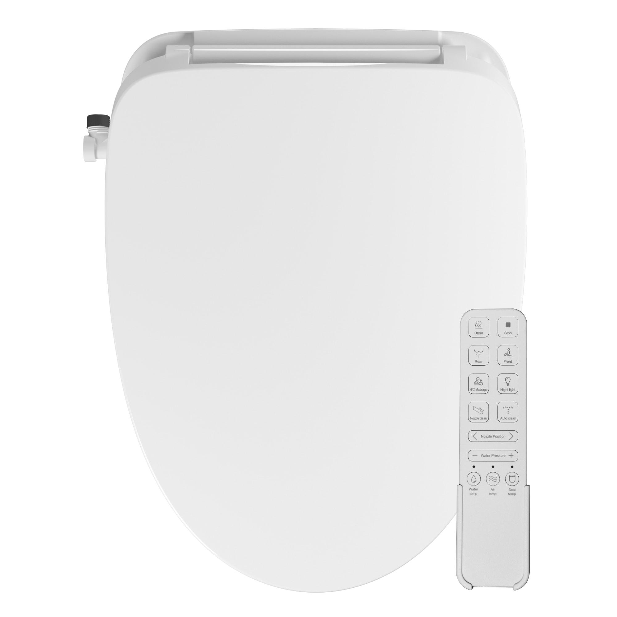 Smart Bidet White Elongated Soft Close Heated Bidet Toilet Seat