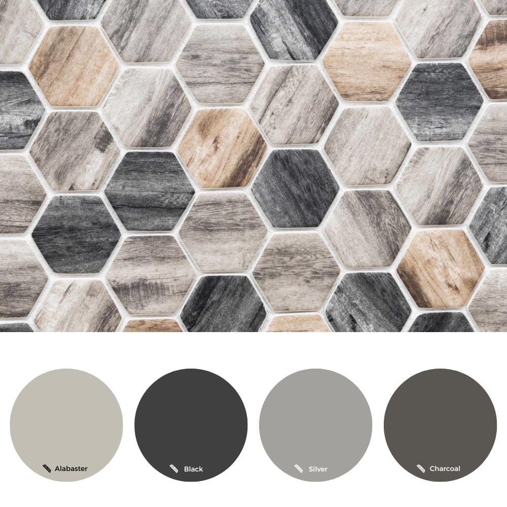 The Tile Life Honeycomb Greige 1.88x1.88 Glass Mosaic Wall Tile - 1 Sheet (1.12 Sq. ft.)