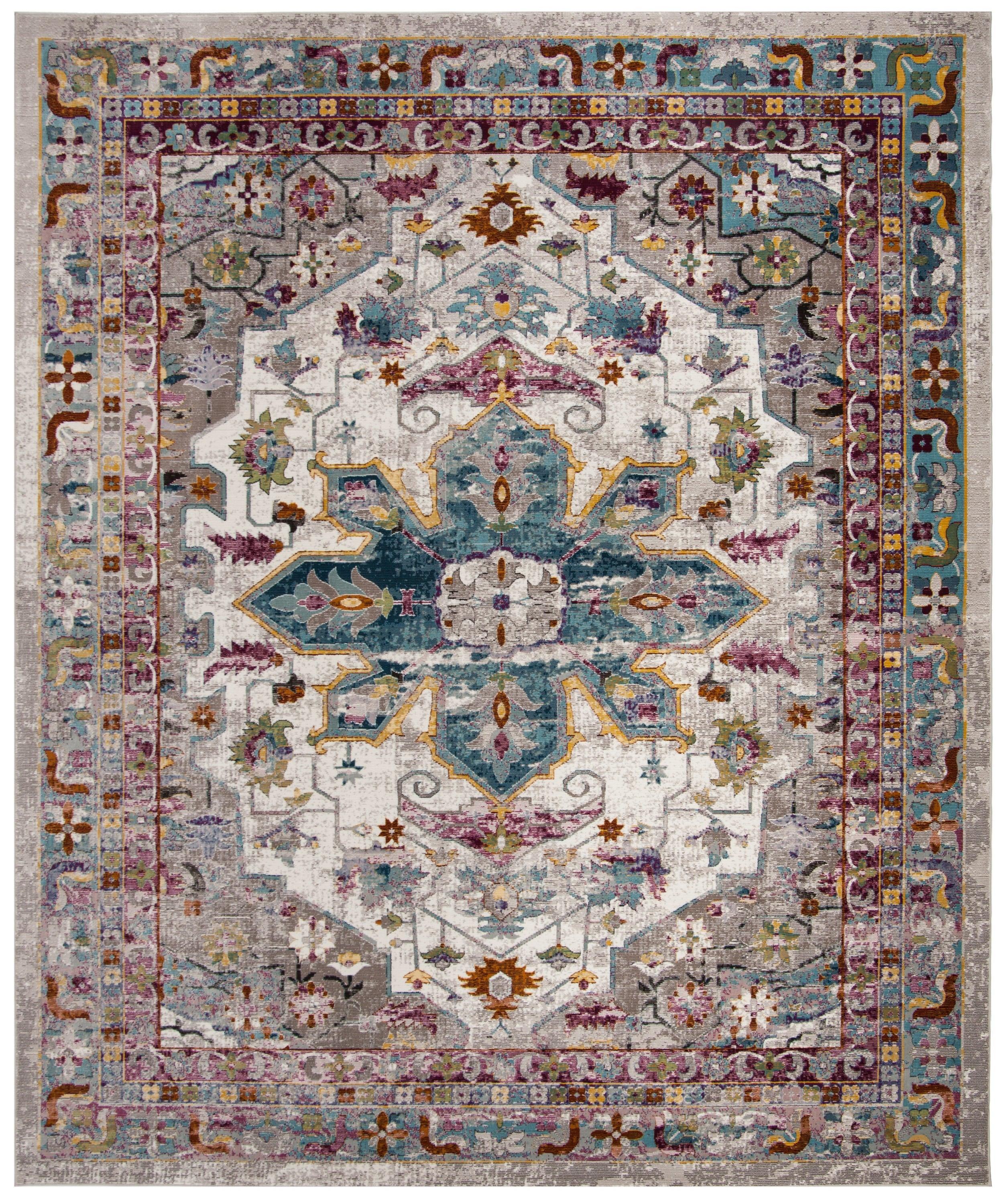 Aria ARA160 Power Loomed Area Rug - Cream/Multi - 8'x10' - Safavieh.