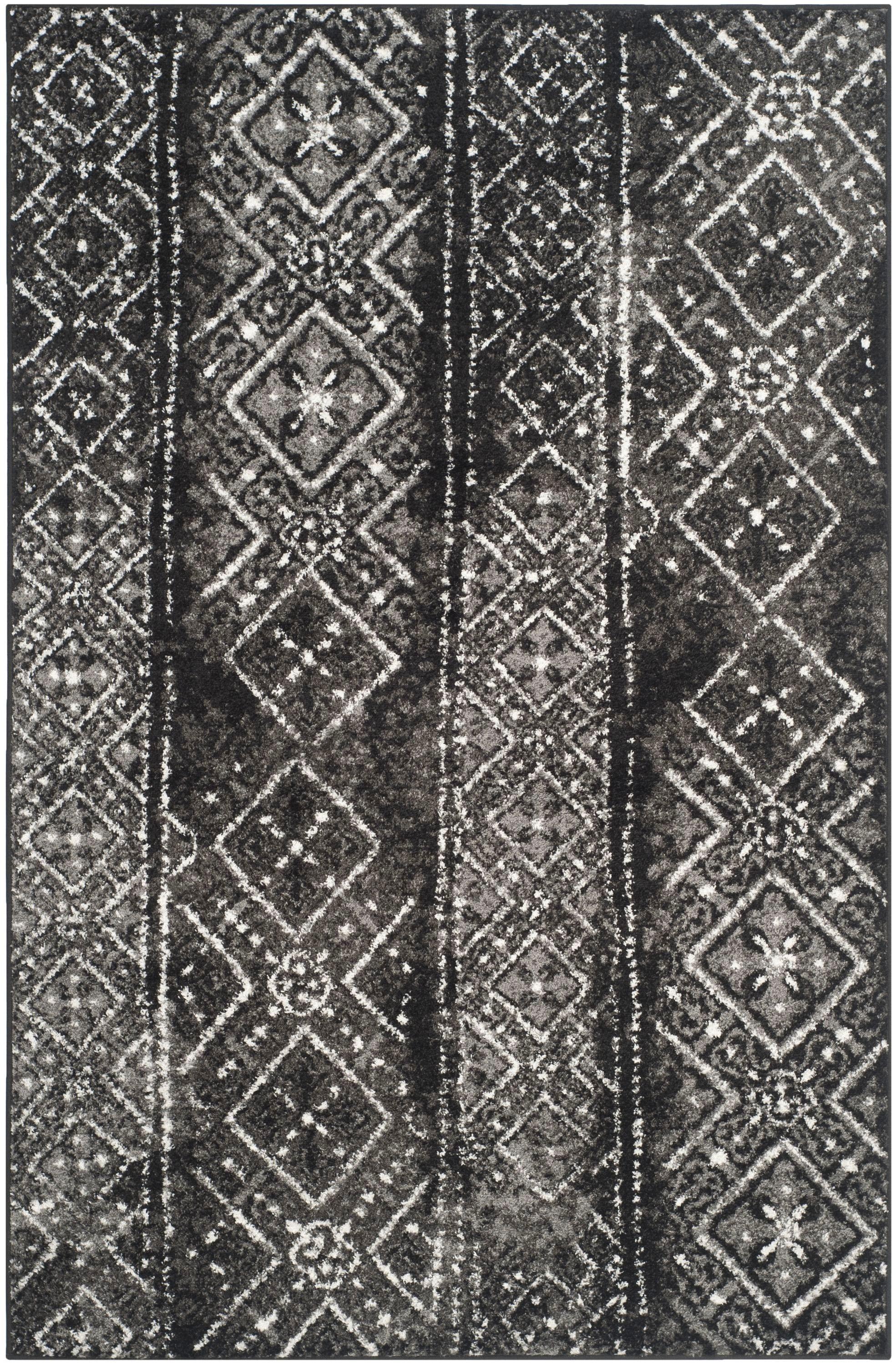 Adirondack ADR111 Machine Made Indoor Area Rug - Black/Silver - 6'x9' - Safavieh