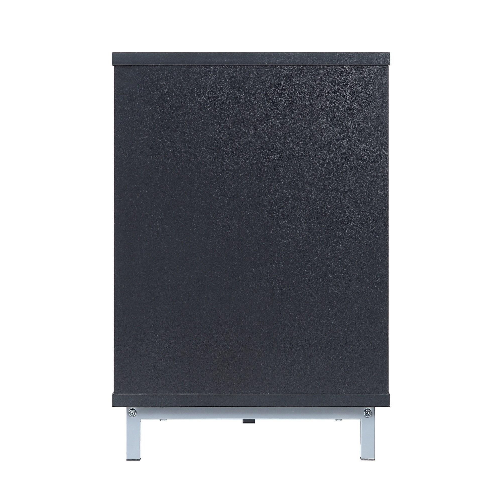 Manhattan Comfort Brighton Wood TV Stand for TVs up to 56" in Black