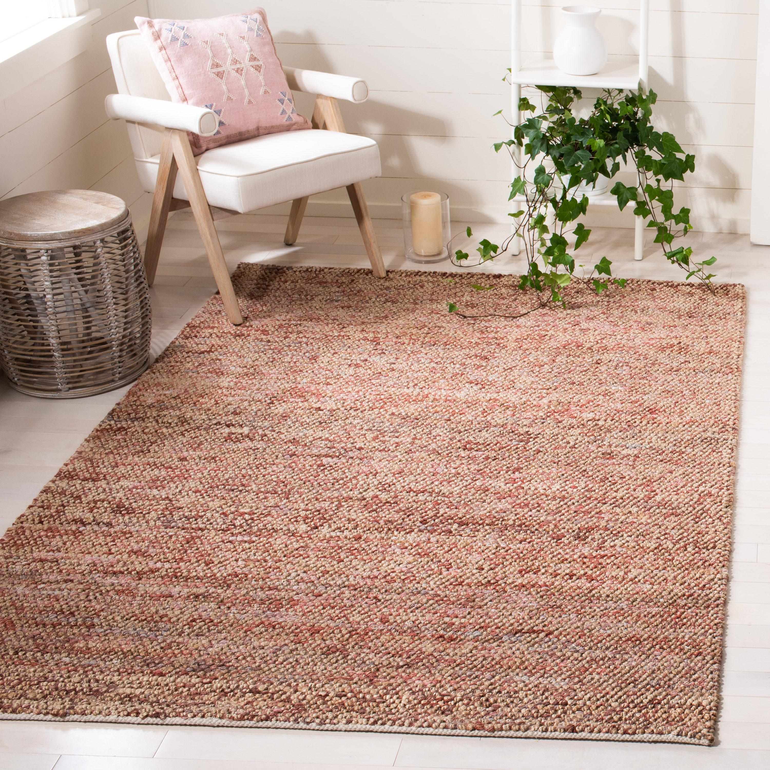 Bohemian BOH901 Hand Woven Indoor Area Rug - Natural/Pink - 5'x8' - Safavieh