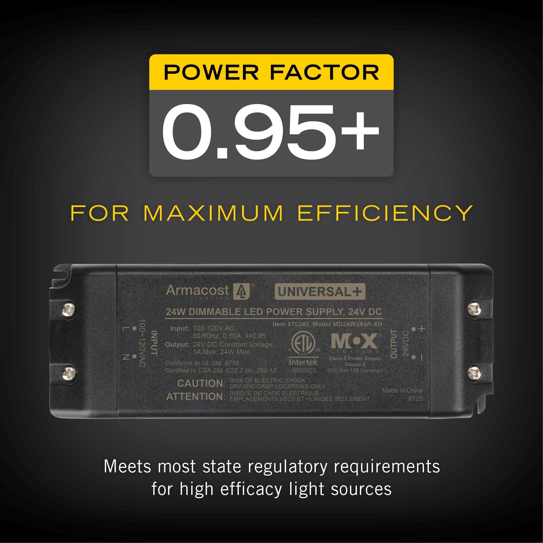 Armacost Lighting Universal+ Dimmable LED Driver 24V DC, Electronic Transformer ELV/MLV/TRIAC 870240