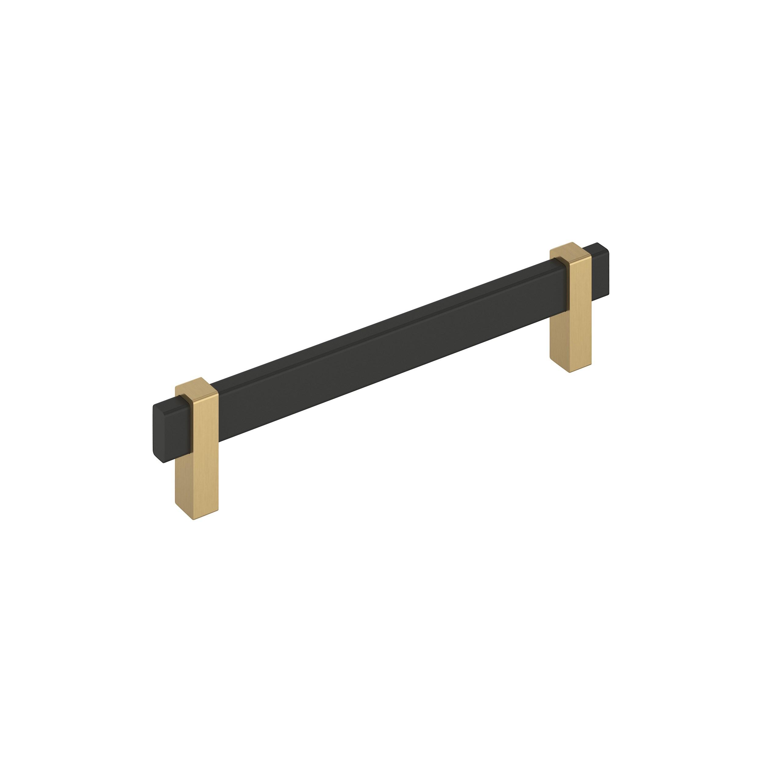 Amerock Mulino 6-5/16 inch (160mm) Center-to-Center Matte Black/Champagne Bronze Cabinet Pull