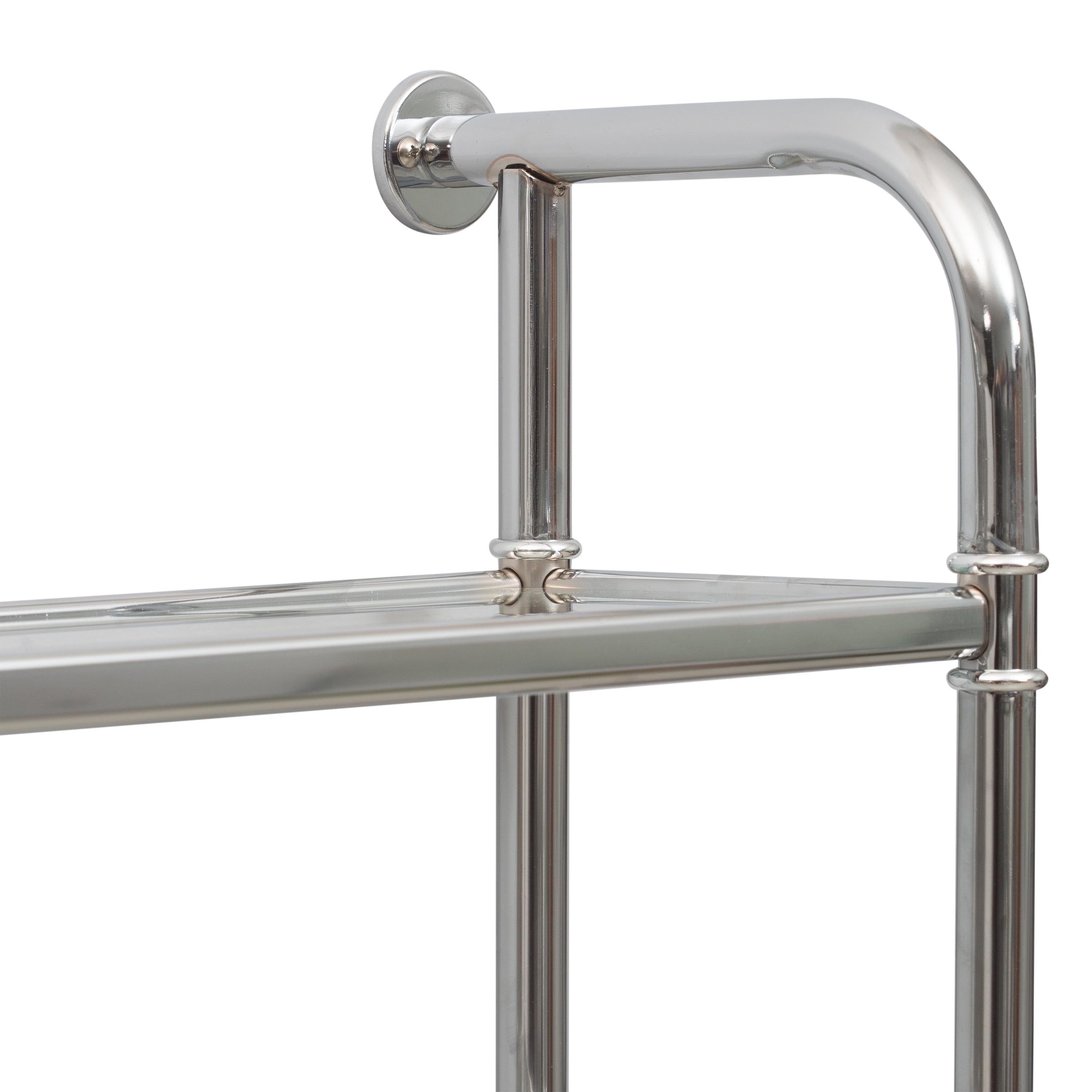 Organize It All Two Tier Bath Shelf Chrome : Microfiber, Machine Washable, Non-Slip Backing