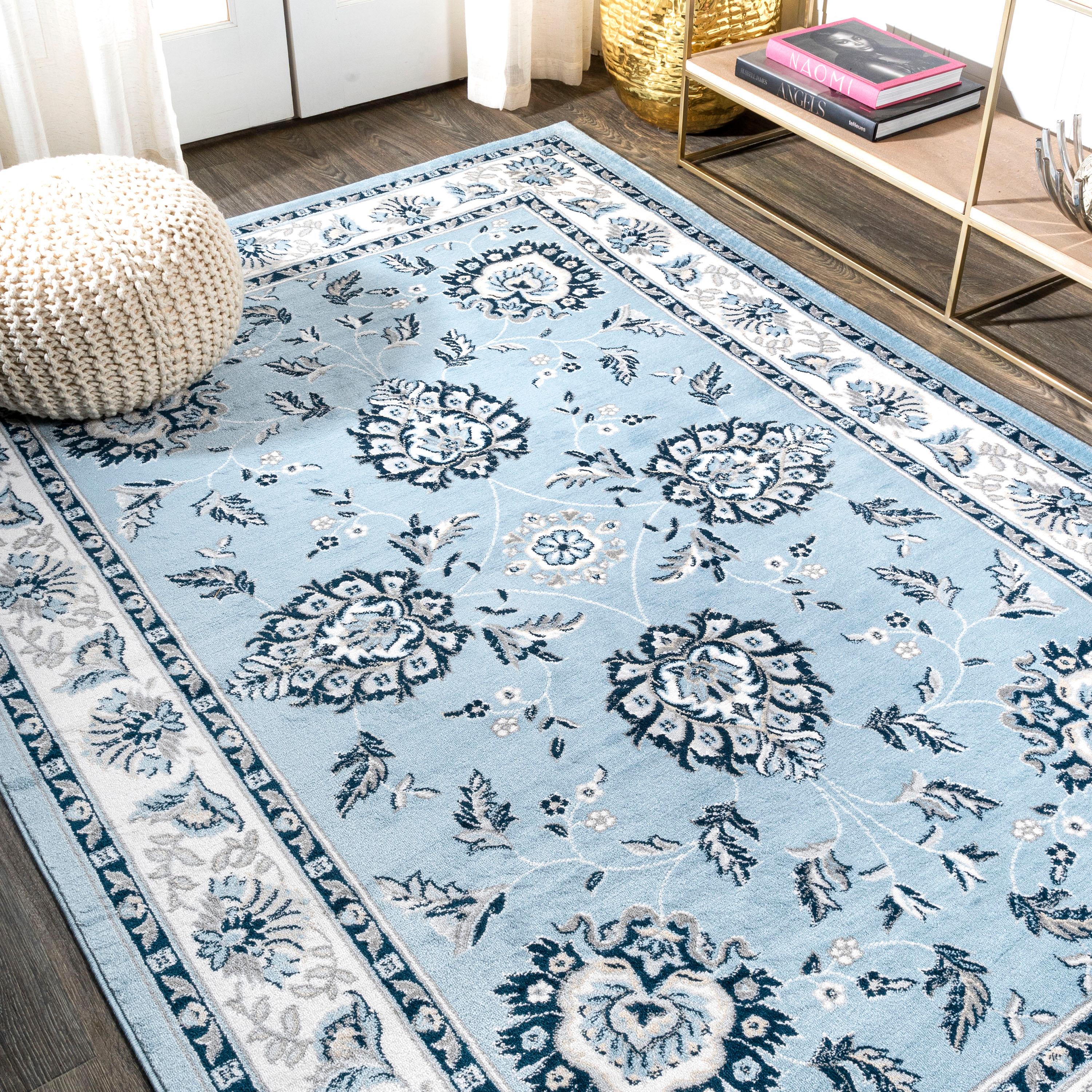 3'x 5' Cherie French Cottage Area Rug, Blue/Cream - JONATHAN Y
