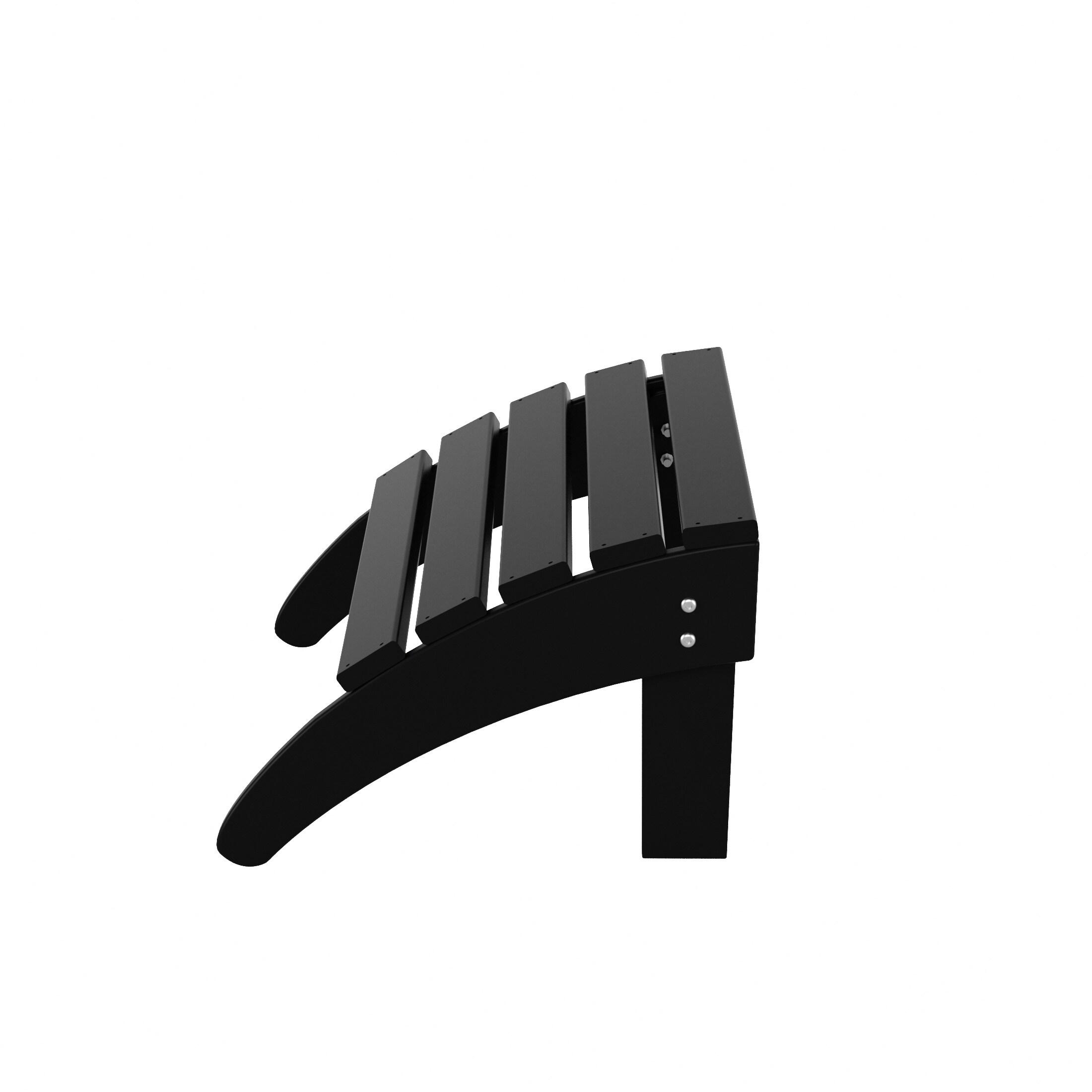 Polytrends  Laguna Hdpe All Weather Outdoor Patio Foldable Ottoman Black