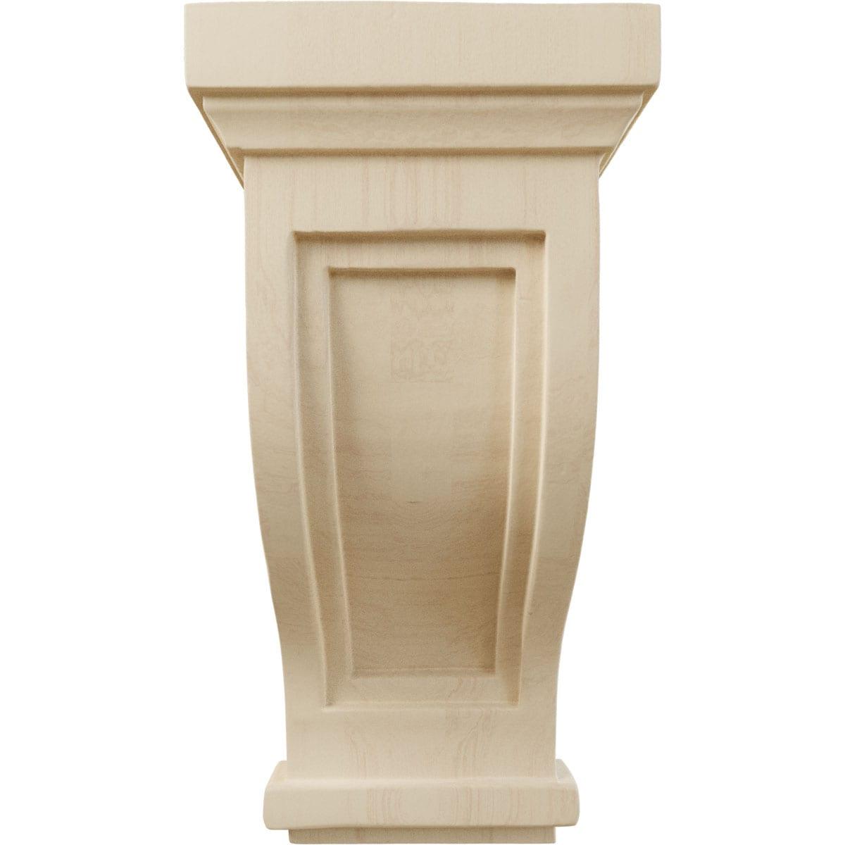 Ekena Millwork 4 3/4"W x 5"D x 10"H Traditional Recessed Corbel, Rubberwood