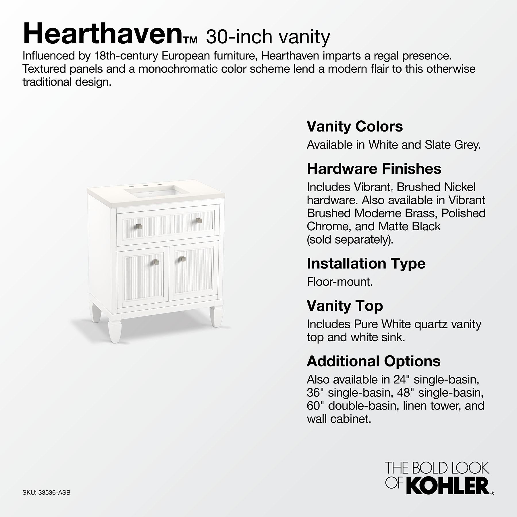 Hearthaven 30'' Free Standing Single Bathroom Vanity Cabinet with Sink and Quartz Top