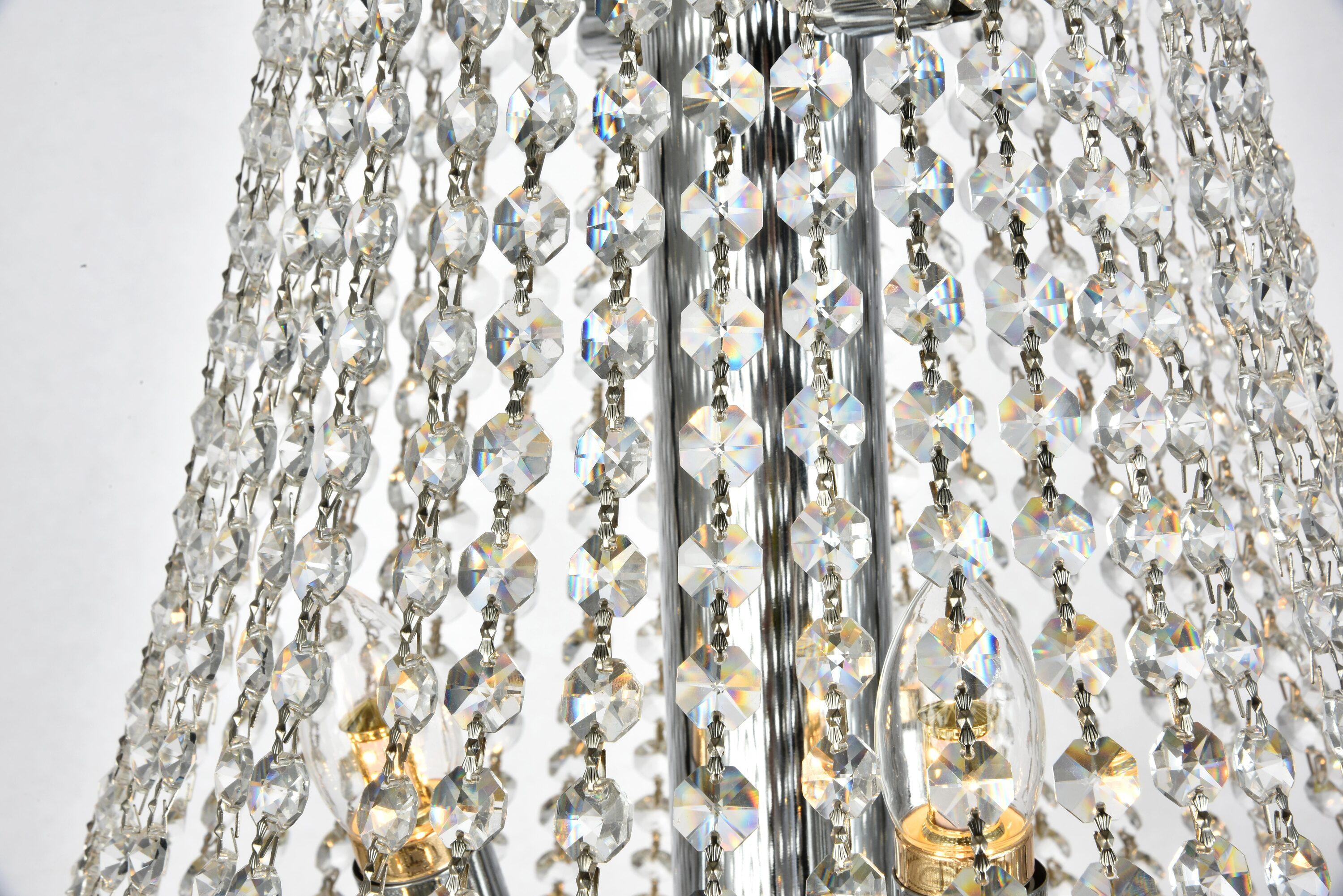Elegant Lighting Primo 20" Wide Chrome Crystal Chandelier