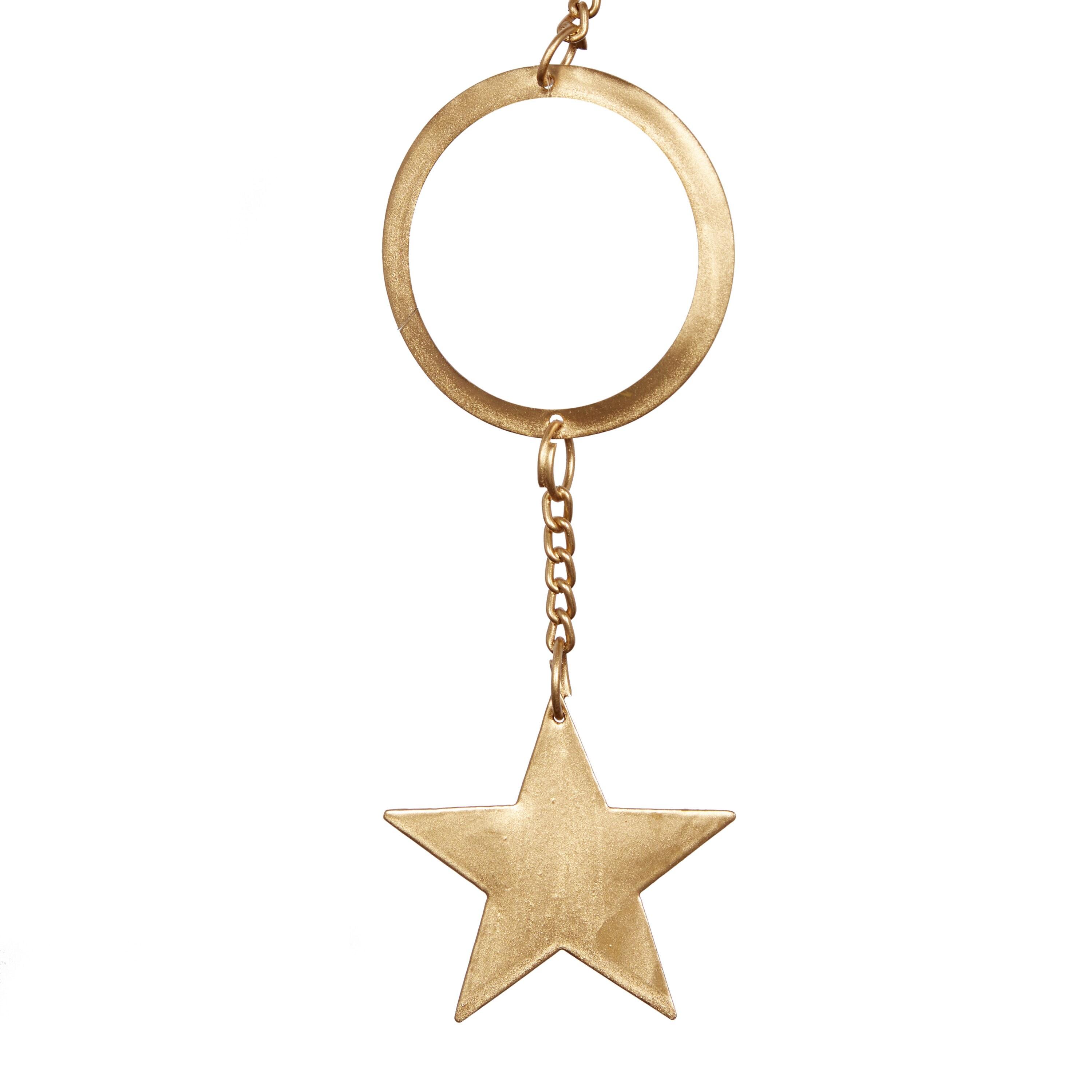 DecMode 39" Gold Metal Moon and Star Windchime