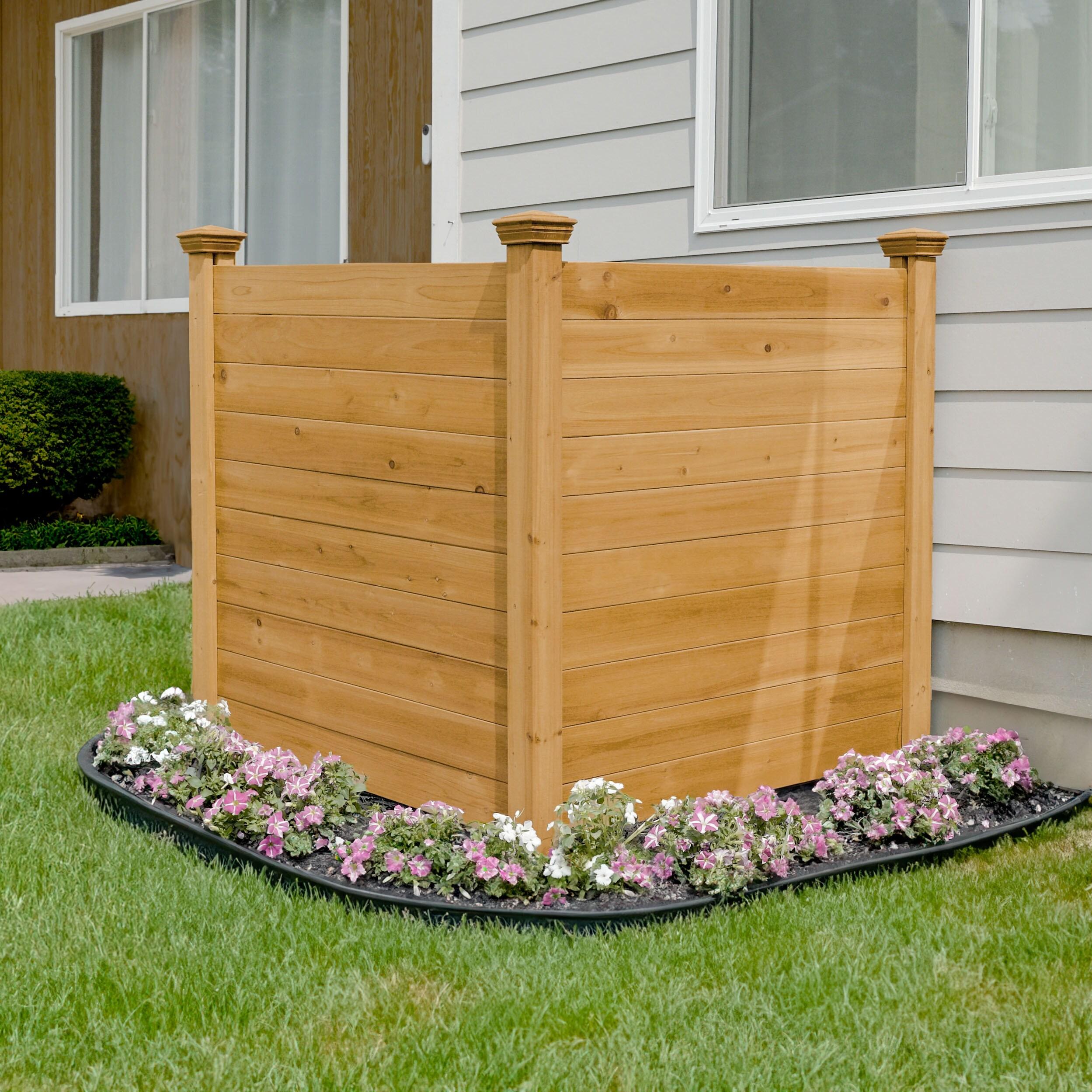 4ft H x 4ft W (2 Panels) No Dig Enclo Premium Wood Privacy Screen, Ideal Outdoor Privacy Wall, Pool Equipment Enclosure, Cedar Privacy Fence, Trash Can Enclosures, Air Conditioner Fence, EC18029