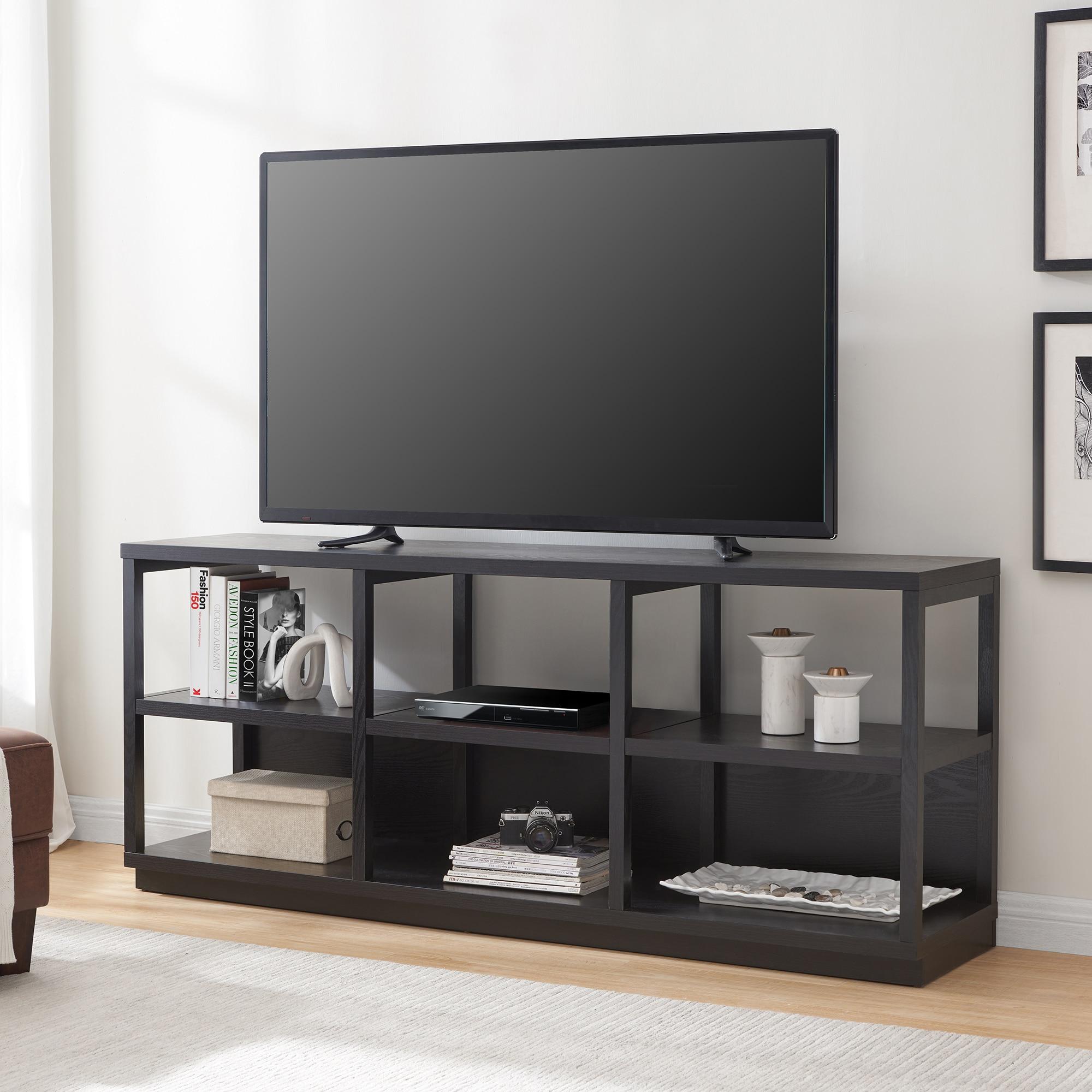 Evelyn&Zoe Thalia Rectangular TV Stand for TV's up to 75", Black