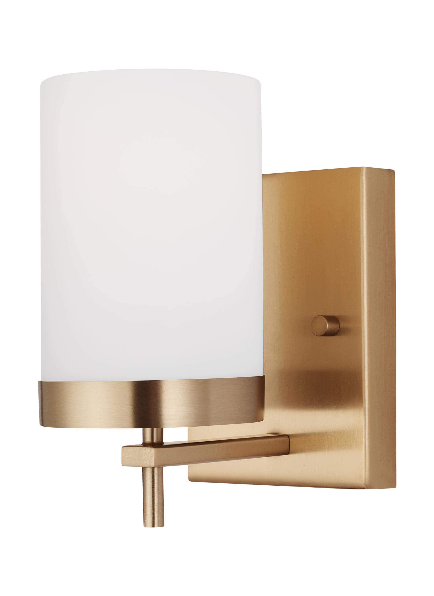 Zire Outdoor Dimmable Wall Sconce in Satin Brass and Black