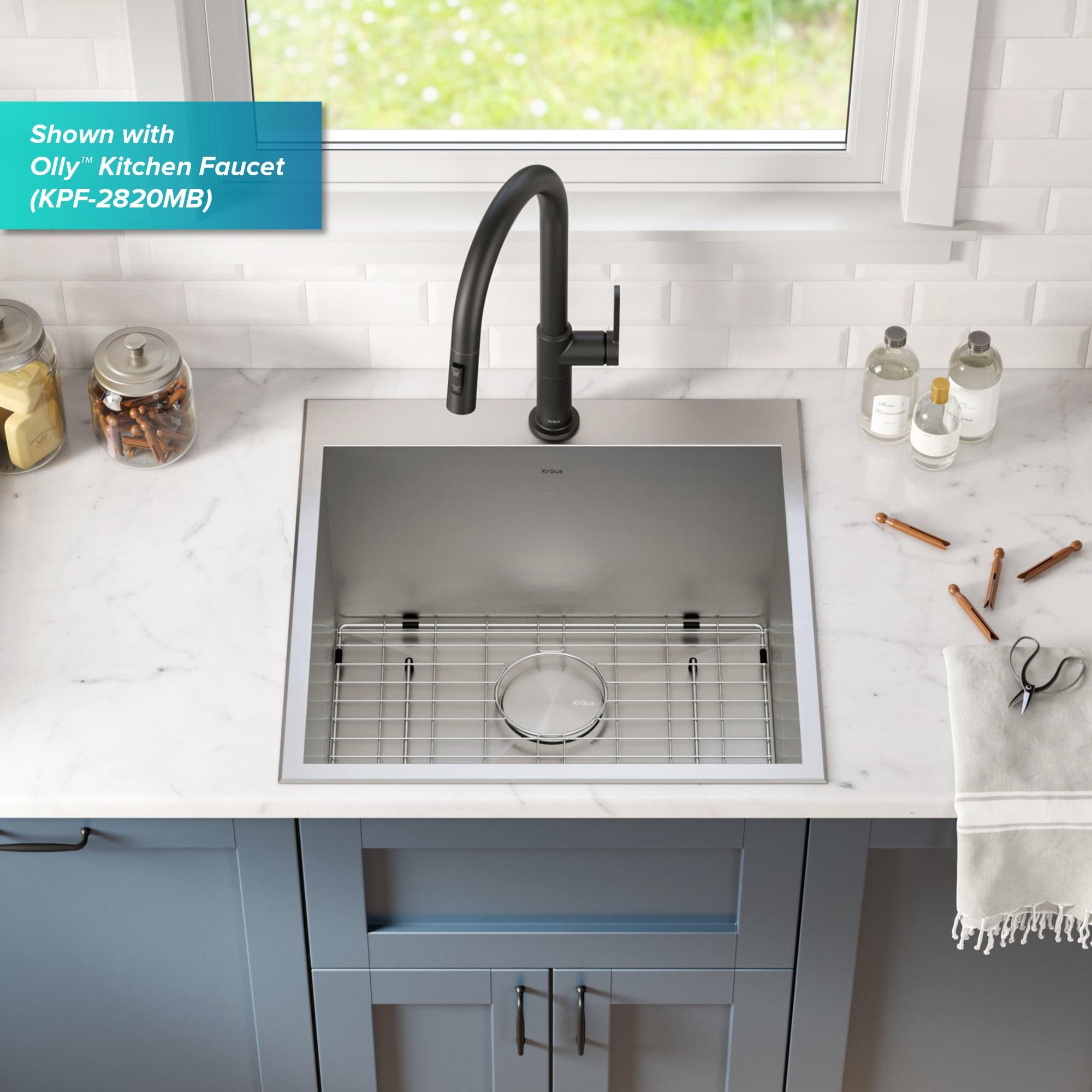 KRAUS Standart PRO Drop In 16 Gauge Bar Stainless Steel Kitchen Sink