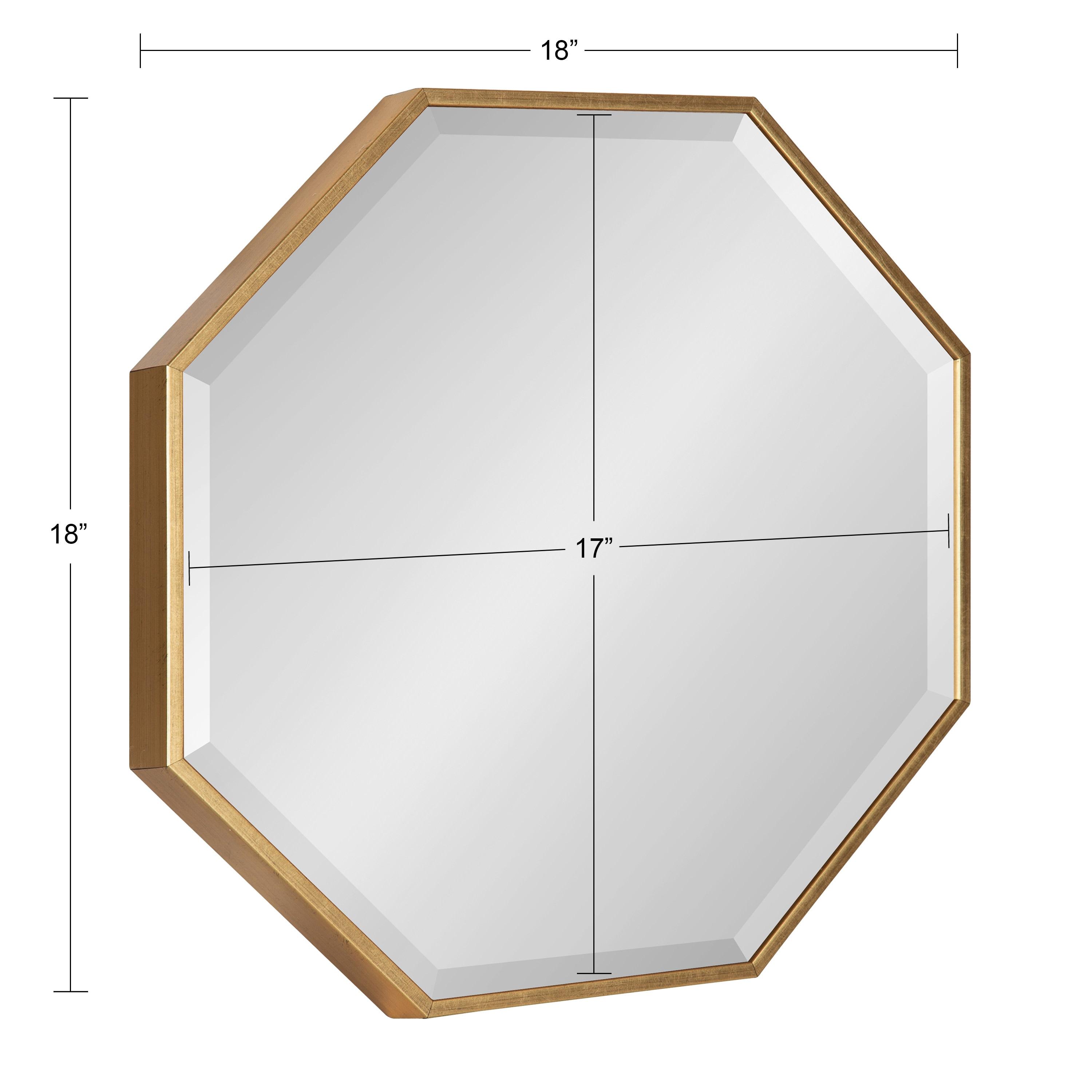 18" x 18" Rhodes Octagon Wall Mirror Gold - Kate & Laurel All Things Decor: Modern Style, No Assembly, Plastic Frame