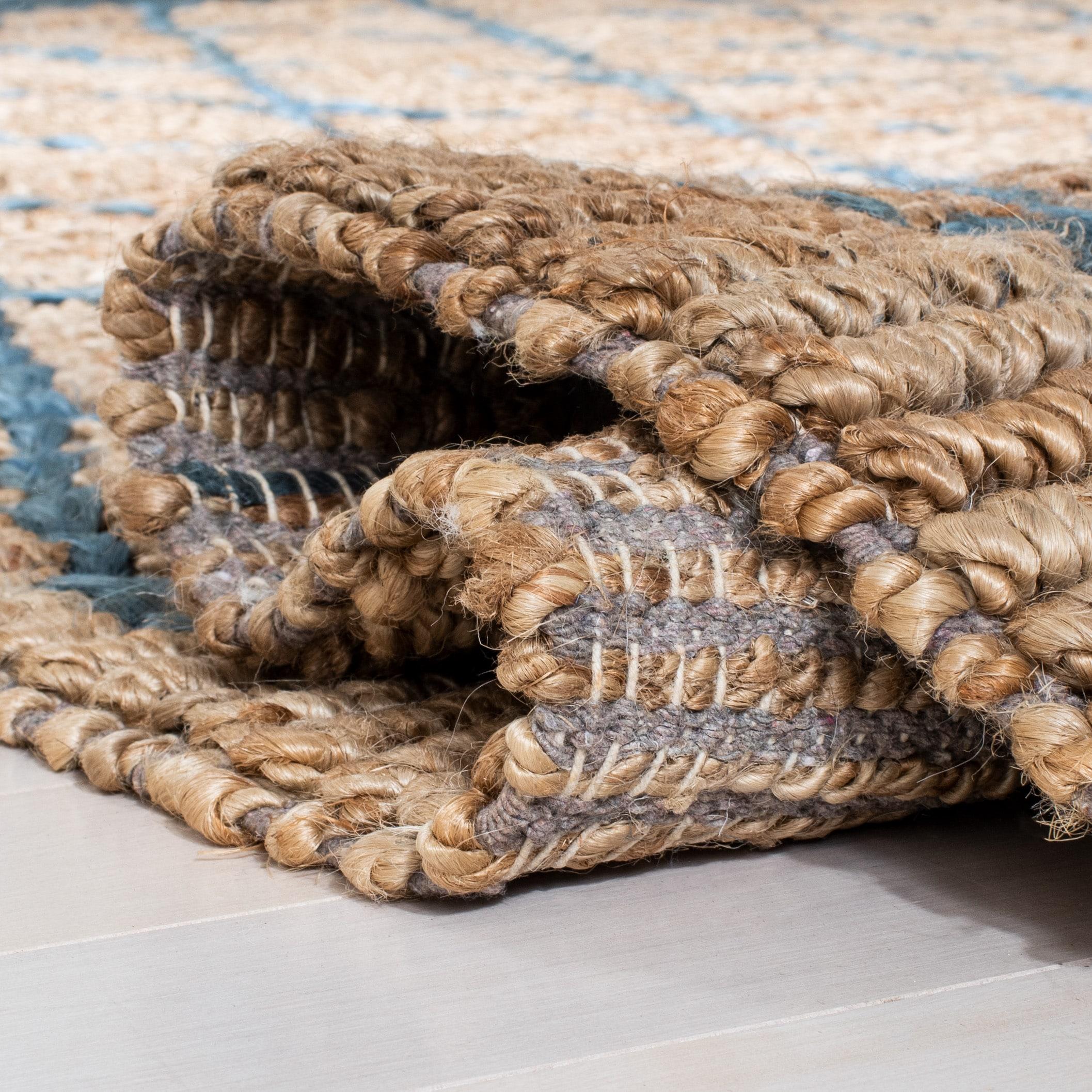 Natural Fiber NF951 Hand Loomed Area Rug - Natural/Navy - 4'x6' - Safavieh.