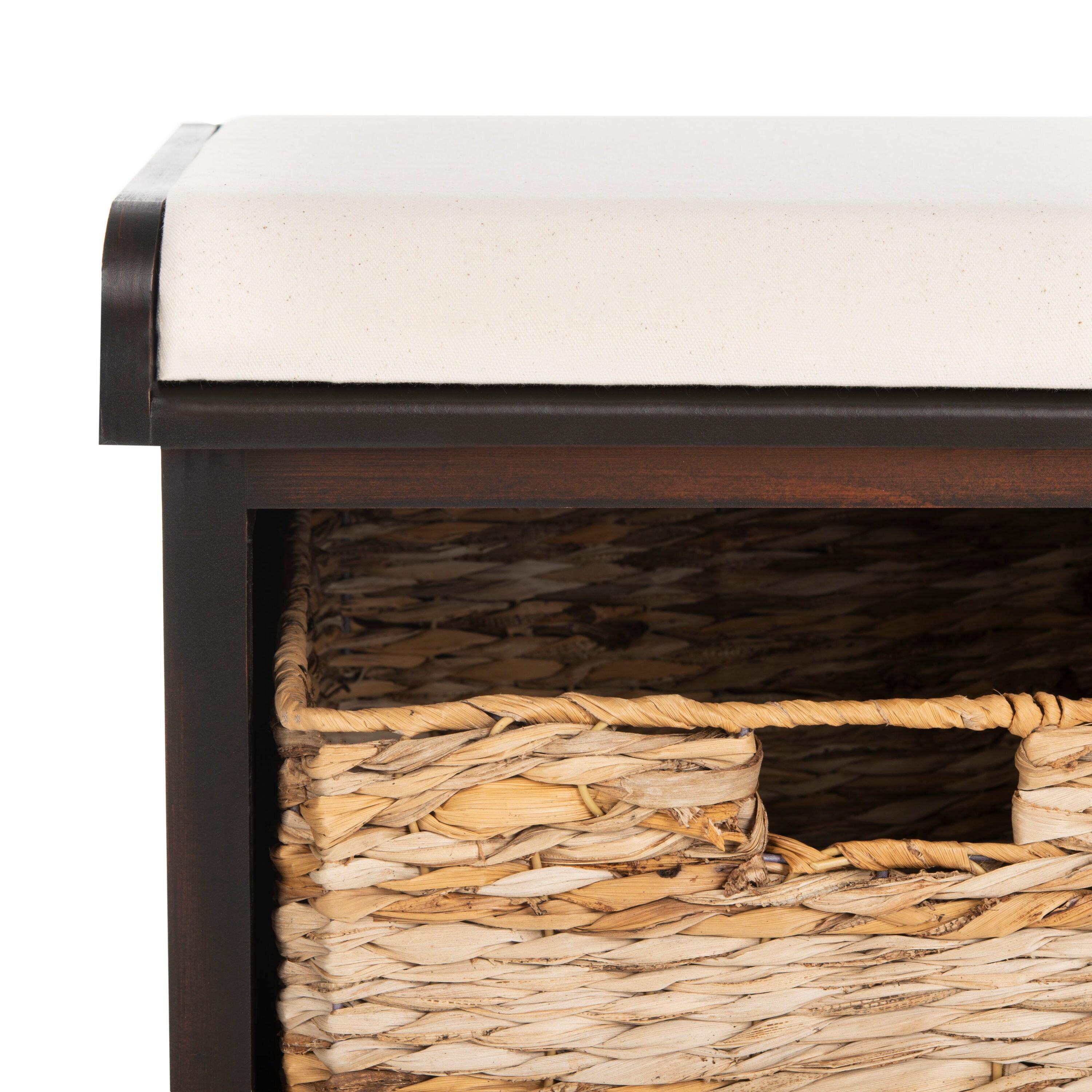 Freddy Wicker Storage Bench - Brown - Safavieh