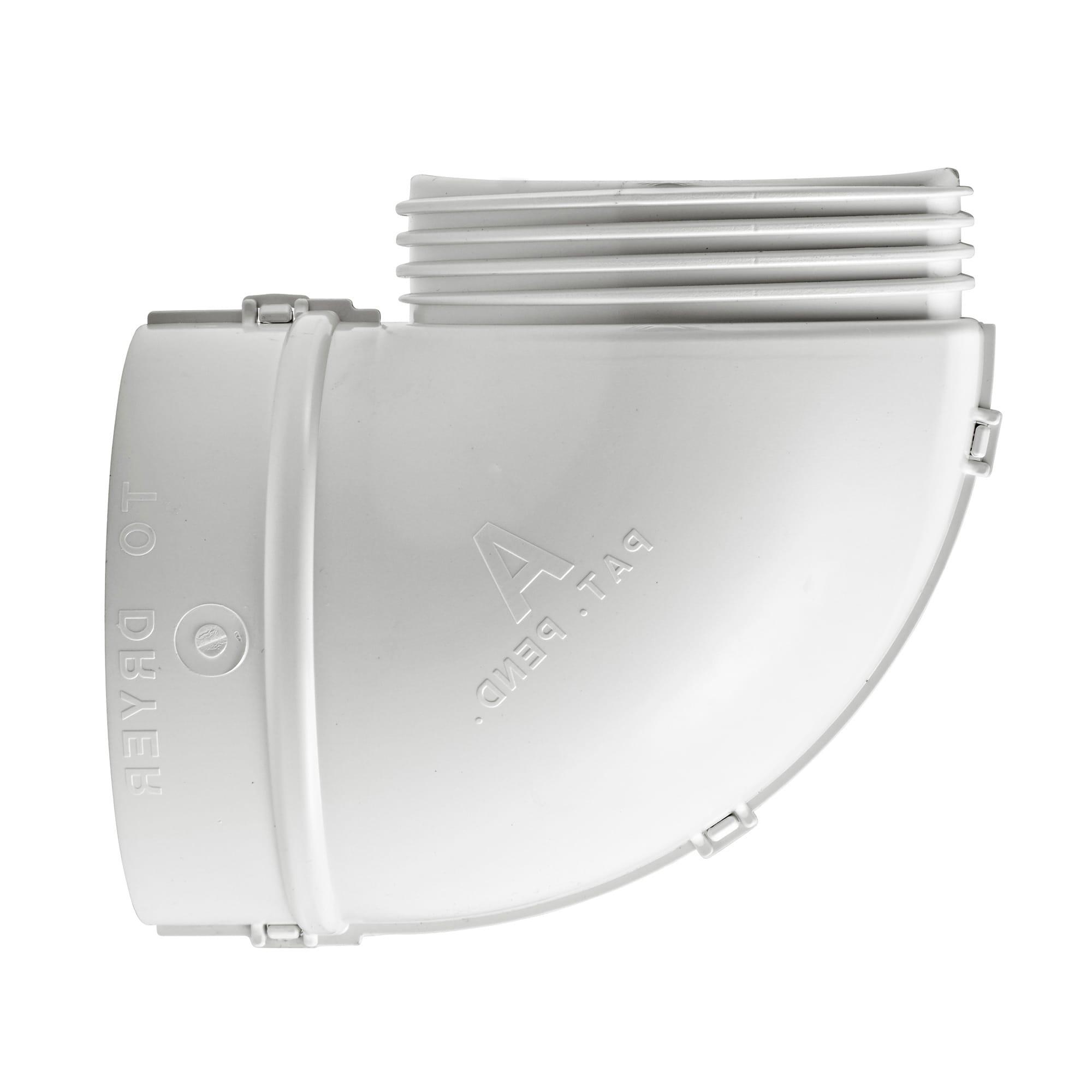 Lambro 4 In. ABS White Plastic Quick Fit Dryer Exhaust Elbow 3003L