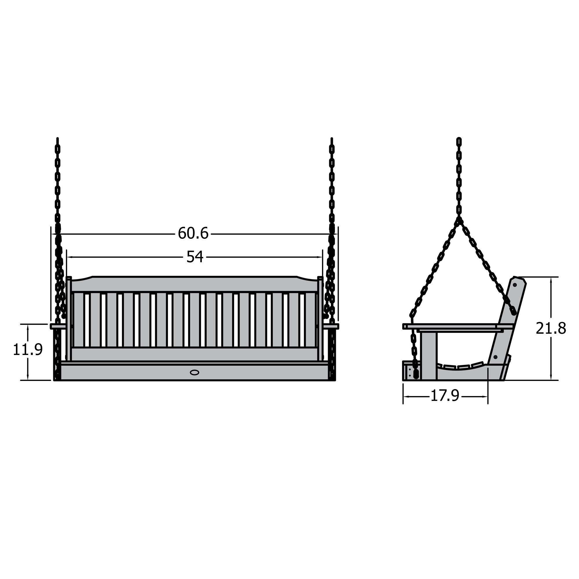 Lehigh 4' Porch Swing - White - highwood: Outdoor Furniture, 500lb Capacity, Fade-Resistant