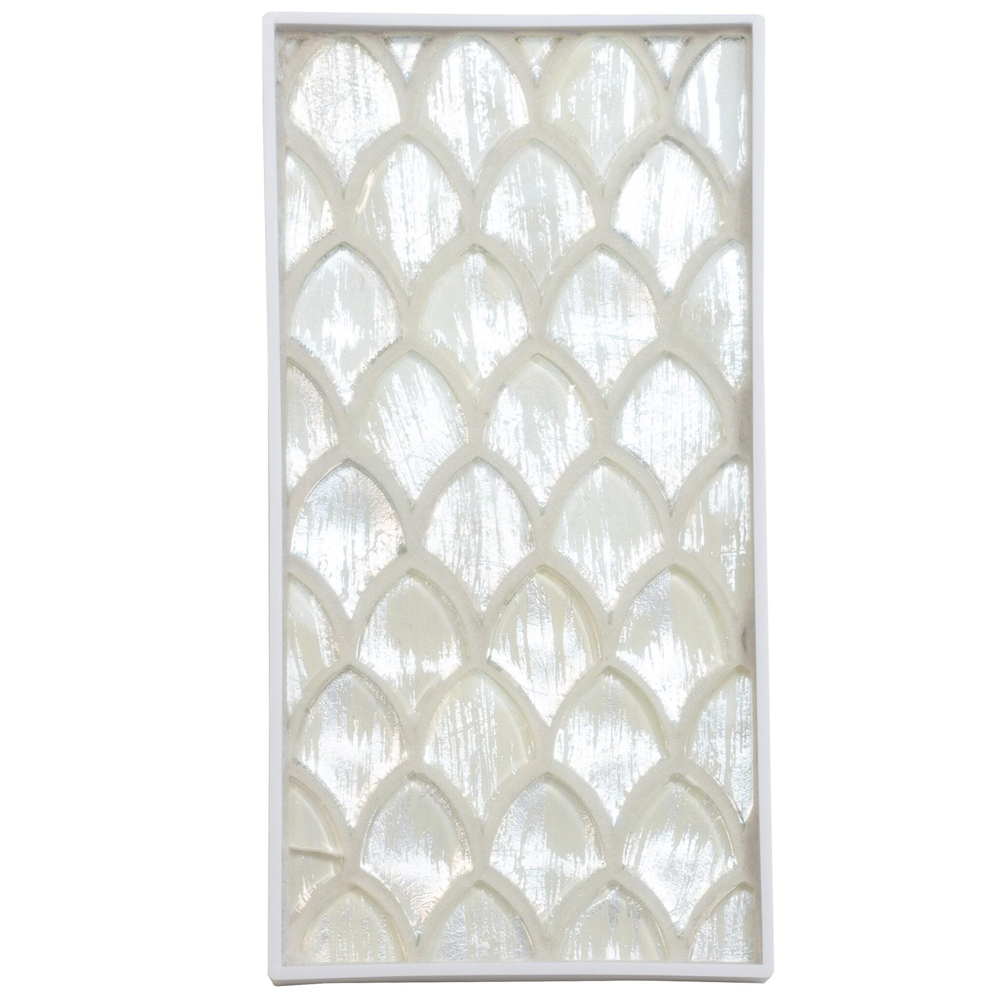 Majeste 0.5" x 2" Glass Fish Scale Mosaic Wall & Floor Tile