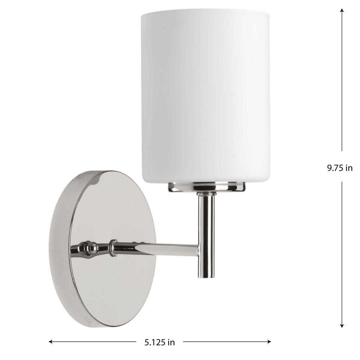 Progress Lighting Replay 1-Light Bath & Vanity Wall Light, Polished Nickel, Porcelain Shade
