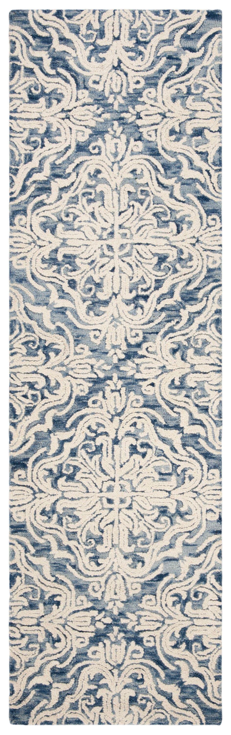 Blossom BLM103 Hand Tufted Runner Rug - Blue/Ivory - 2'3"x8' - Safavieh.