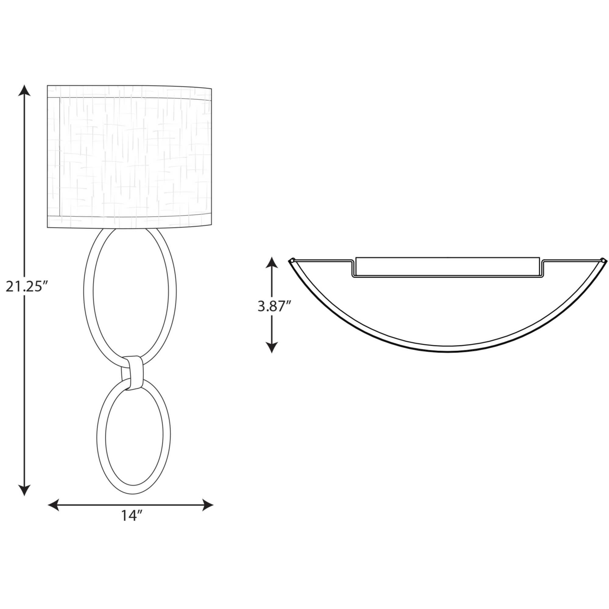 Progress Lighting, Summer Linen, 1-Light Wall Sconce, Black, Fabric, LED, Damp Rated, Ideal for Corridor and Hotel Lighting