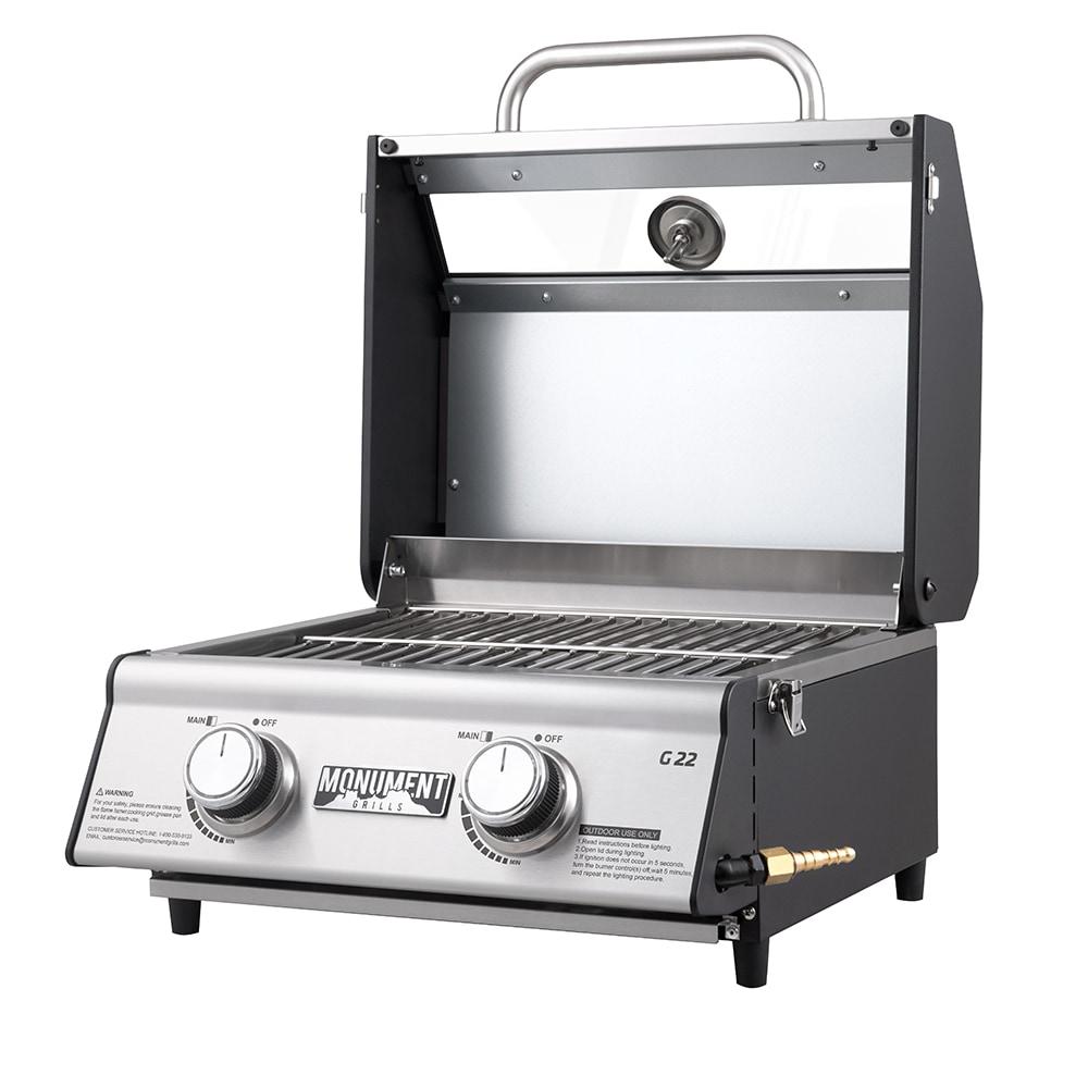 Monument Grills, Clearview 2 - Burner Portable Stainless Liquid Propane 15000 BTU Gas Grill