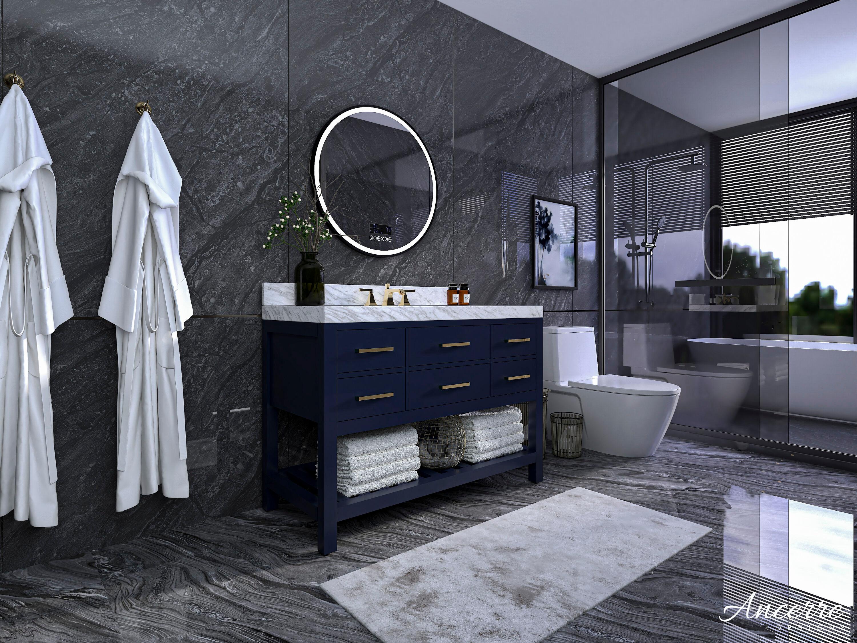Ancerre Designs Elizabeth 48" Wood Bathroom Vanity Set in Heritage Blue