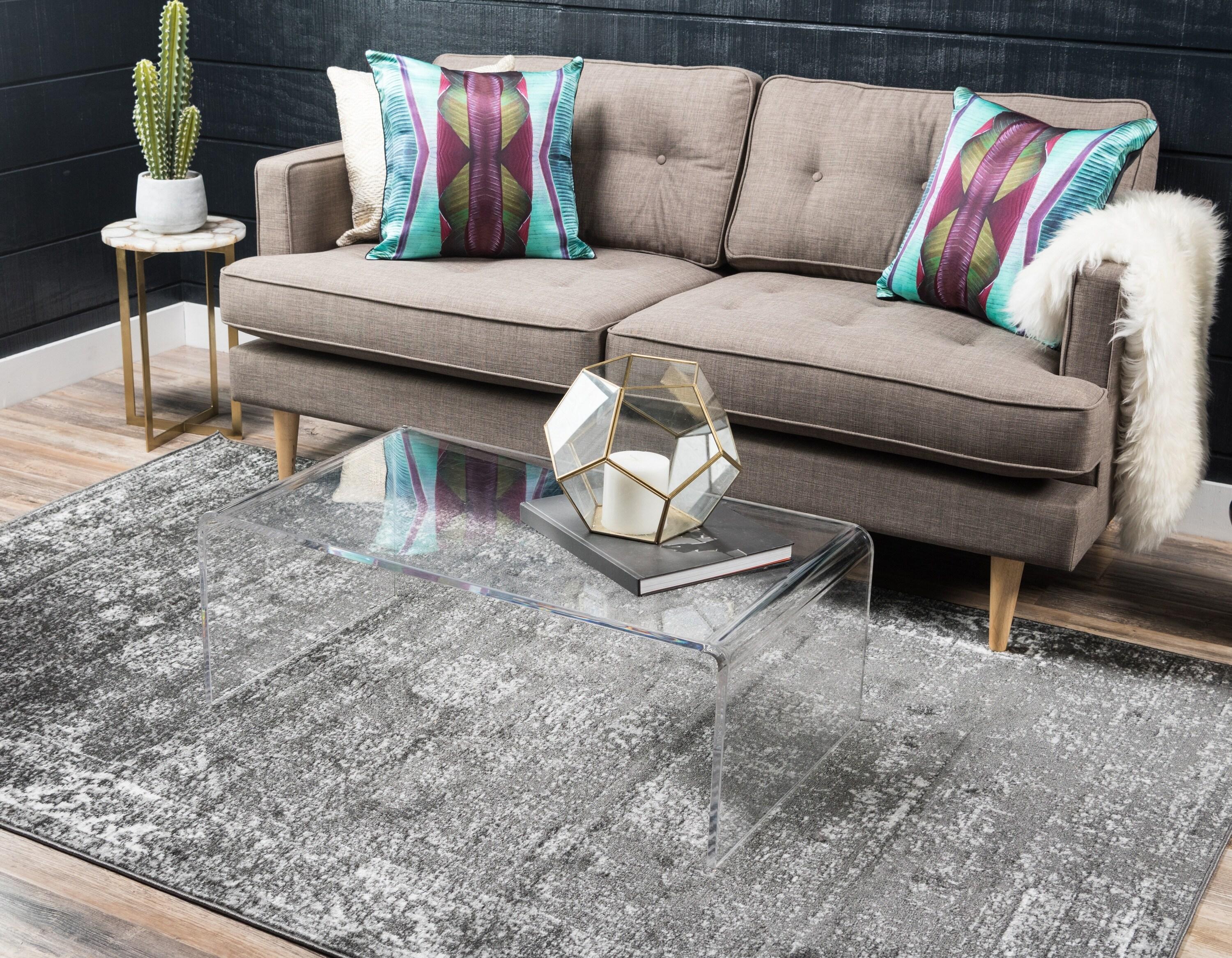 Unique Loom 7' 0 x 10' 0 Sofia Casino Dark Gray Area Rug