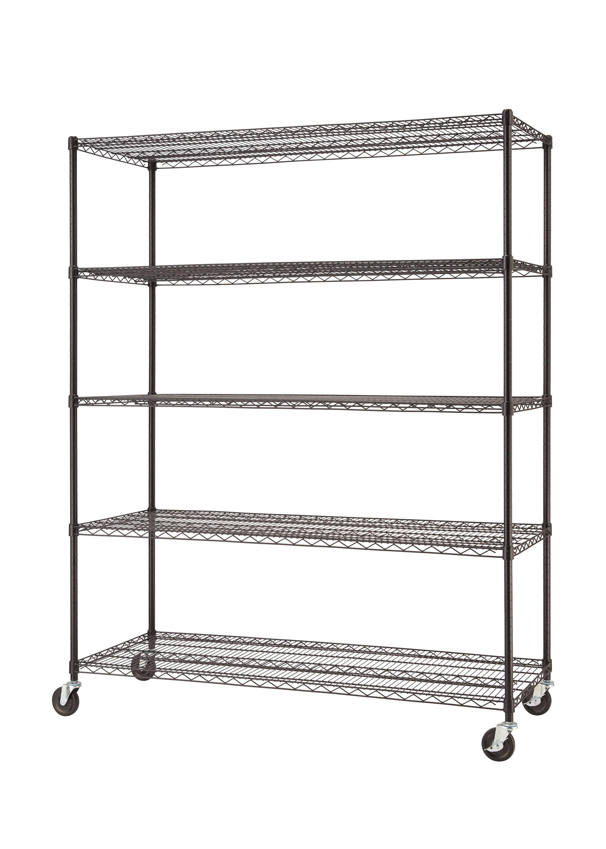 Trinity TRINITY EcoStorage 5-Tier NSF Rolling Steel Wire Shelving Unit w/ Wheels (60 in. W x 24 in. D)