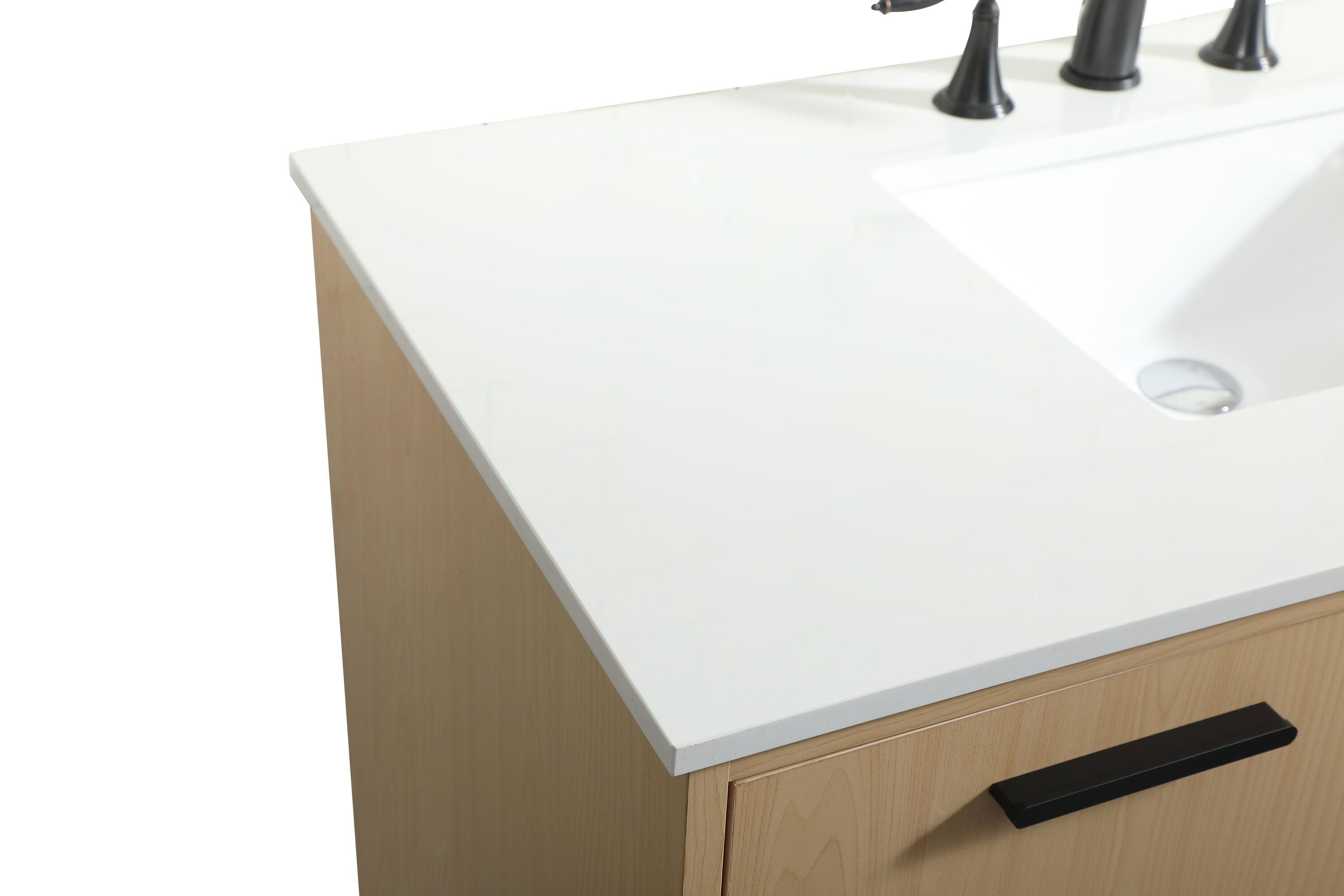 Baldwin 42'' Single Bathroom Vanity with Engineered Marble Top