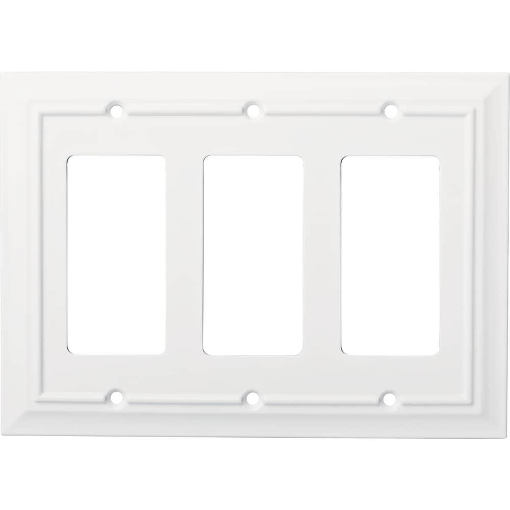 Brainerd W34923-PW Placa de Cubierta de Triple GFCI de Arquitecto Clásico Blanco Puro
